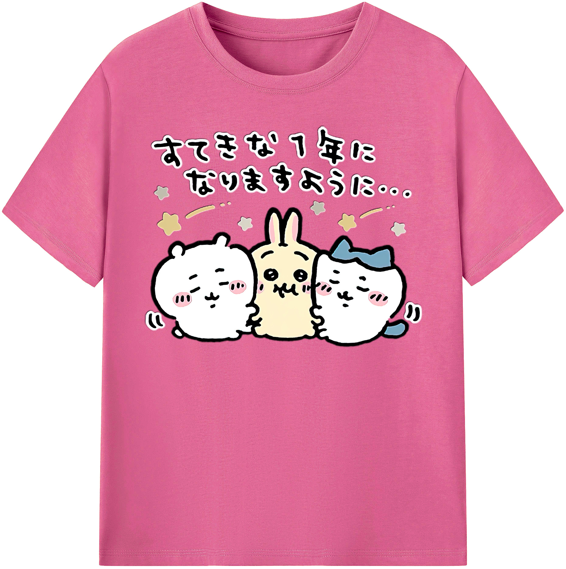 （画像用） ちいかわ ちいかわ Chii-kawa chiikawa レディースカジュアルプリントTシャツ（綿100％）
