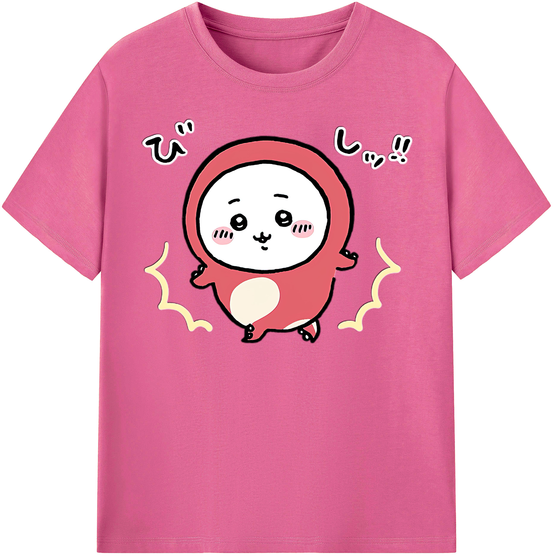 （画像用） ちいかわ ちいかわ Chii-kawa chiikawa レディースカジュアルプリントTシャツ（綿100％）