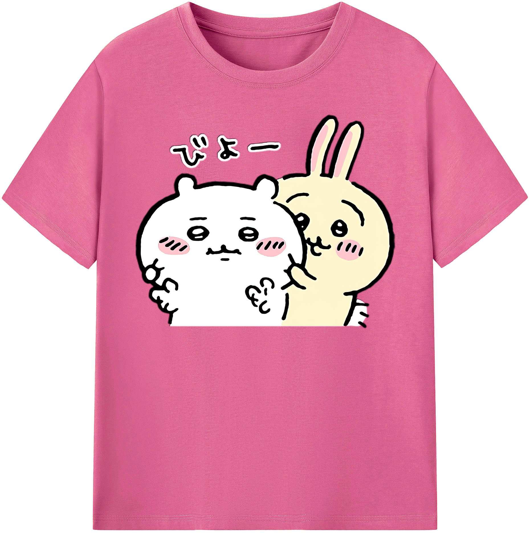 （画像用） ちいかわ うさぎ Chii-kawa usagi レディースカジュアルプリントTシャツ（綿100％）