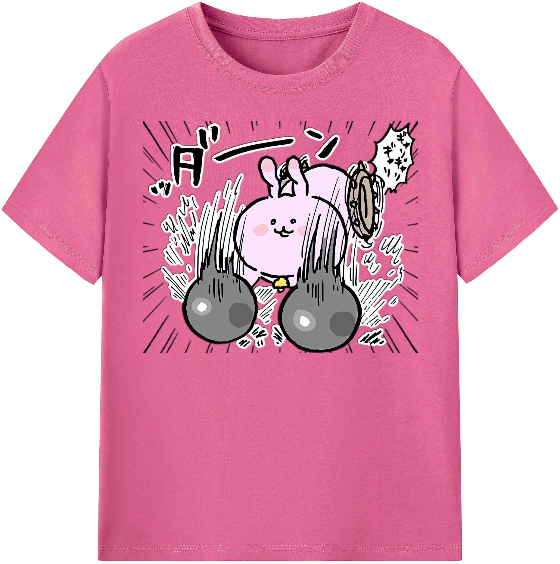（画像用） ちいかわ うさぎ Chii-kawa usagi レディースカジュアルプリントTシャツ（綿100％）