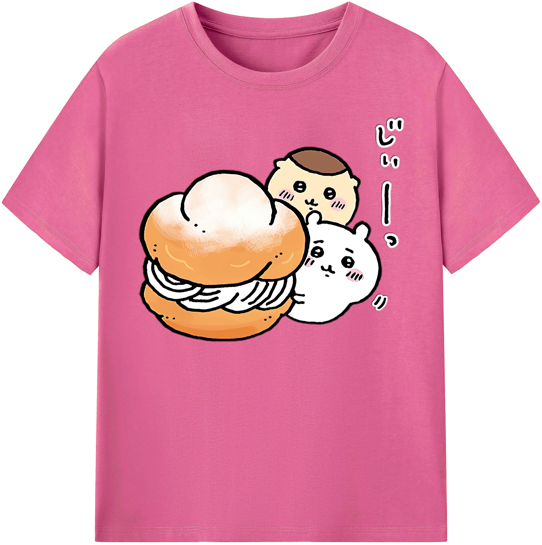 （画像用） ちいかわ くりまんじゅう Chii-kawa kuri manjū レディースカジュアルプリントTシャツ（綿100％）