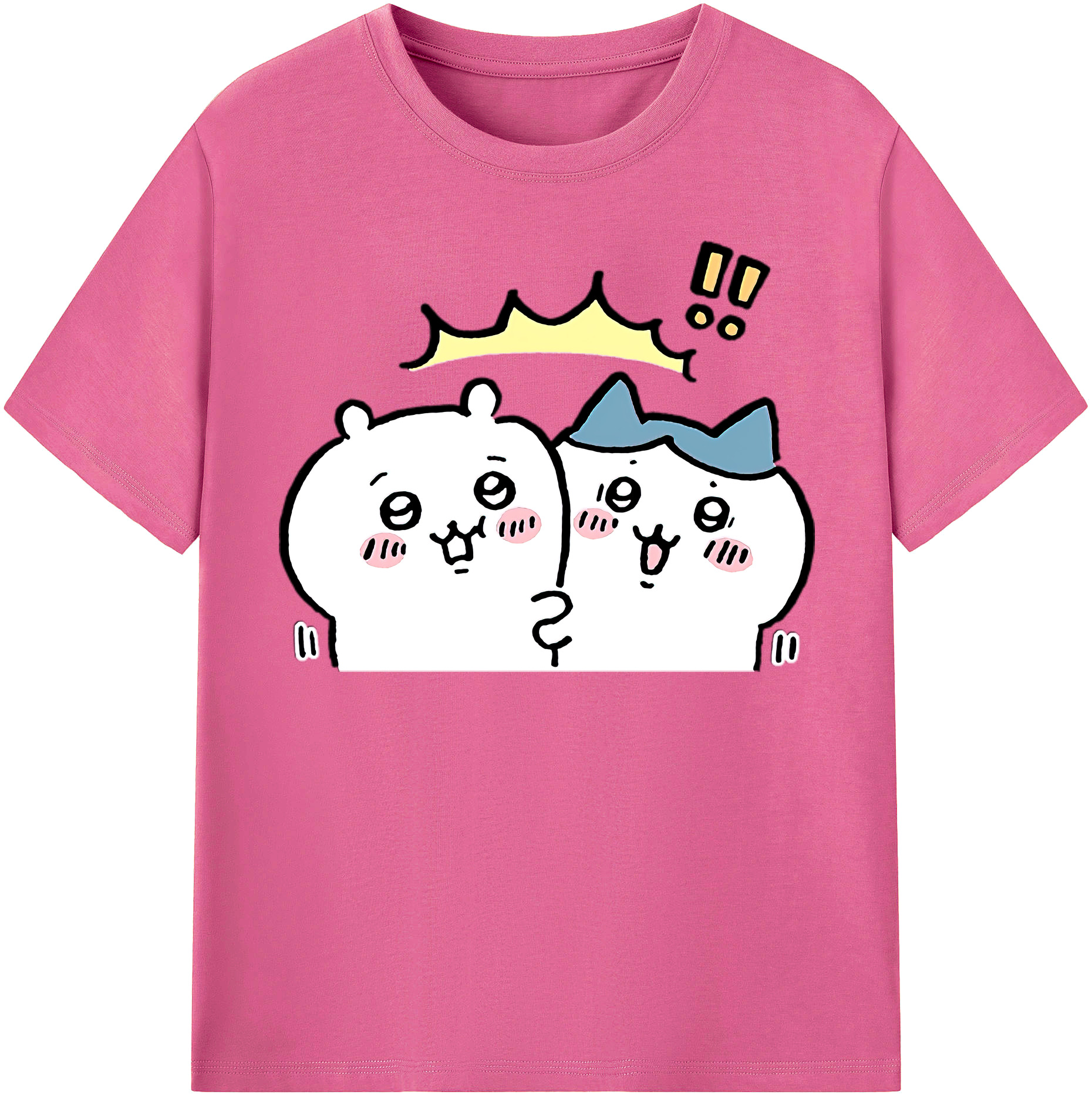 （画像用） ちいかわ ハチワレ Chii-kawa hachiware レディースカジュアルプリントTシャツ（綿100％）