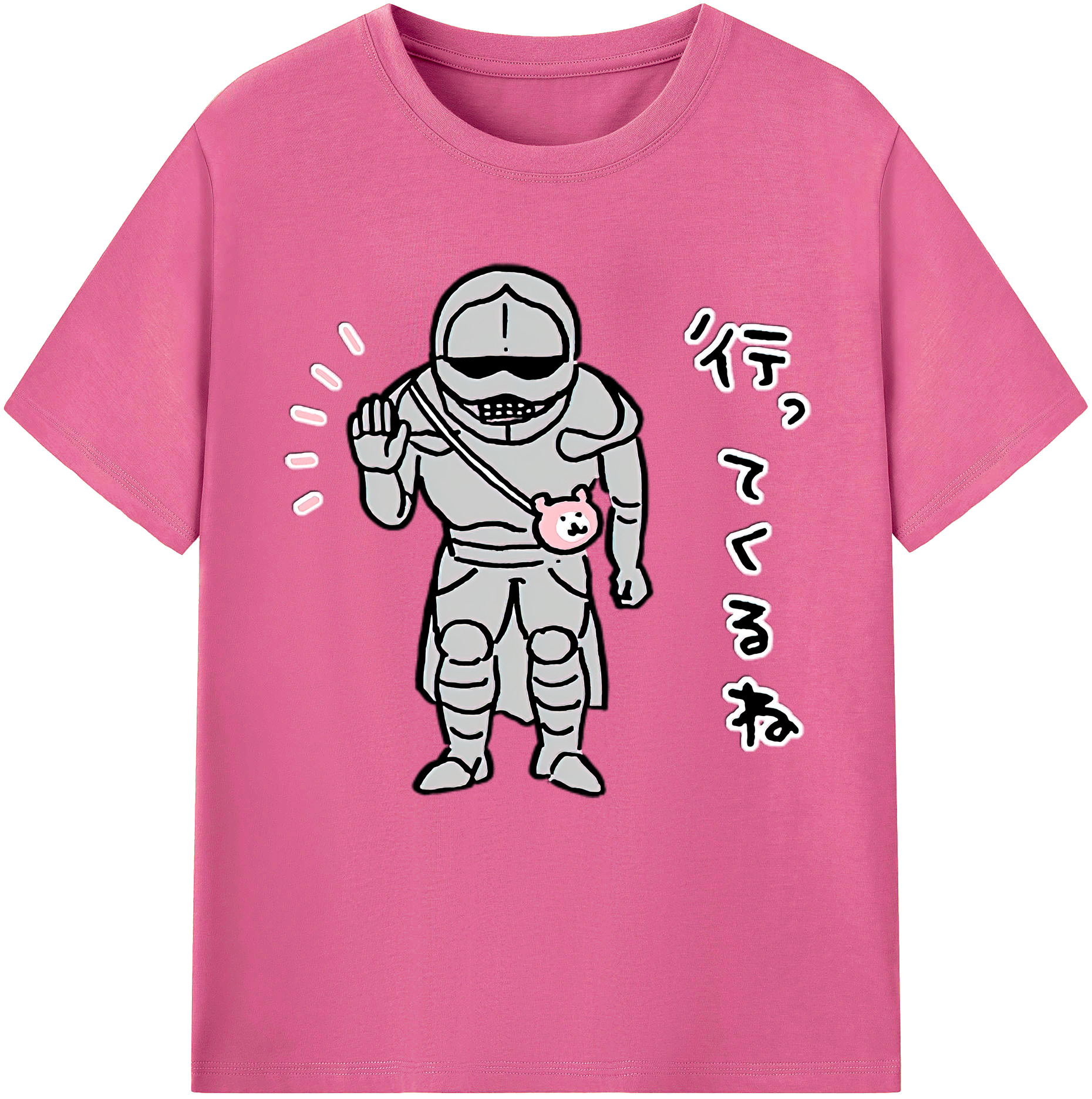 （画像用） ちいかわ 労働の鎧さん Chii-kawa Mr. Armor of Labor レディースカジュアルプリントTシャツ（綿100％）