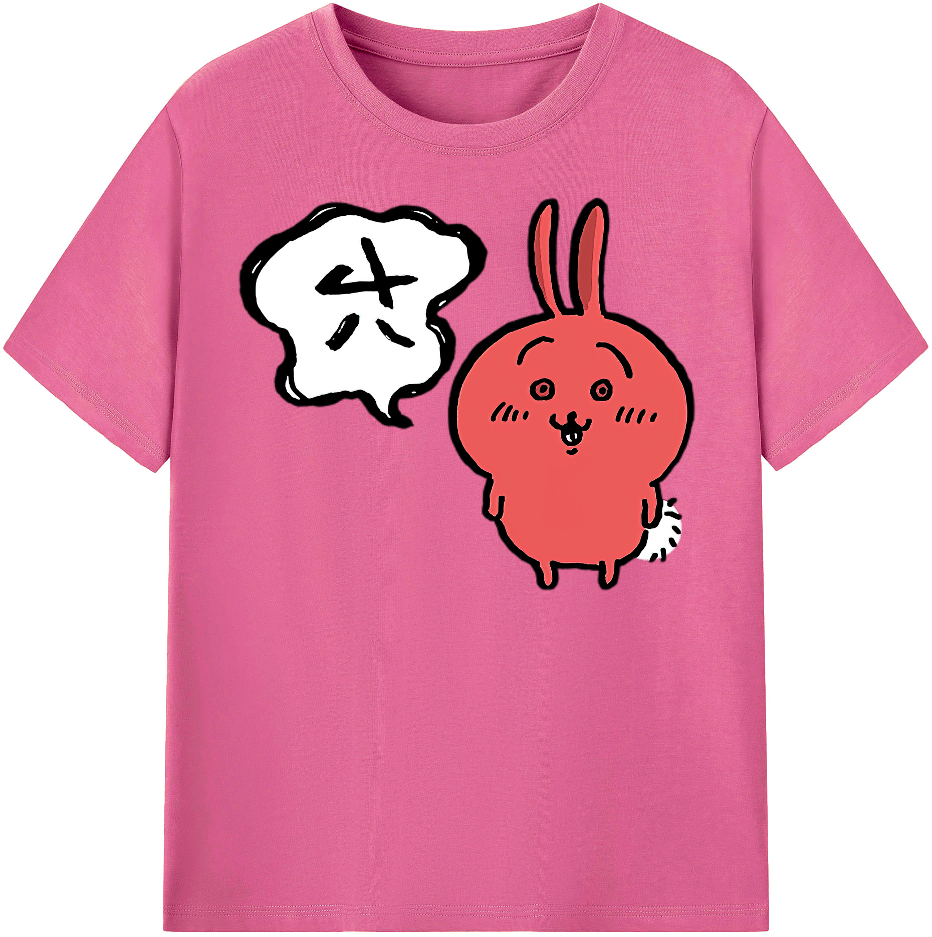 （画像用） ちいかわ ハチワレ Chii-kawa hachiware レディースカジュアルプリントTシャツ（綿100％）