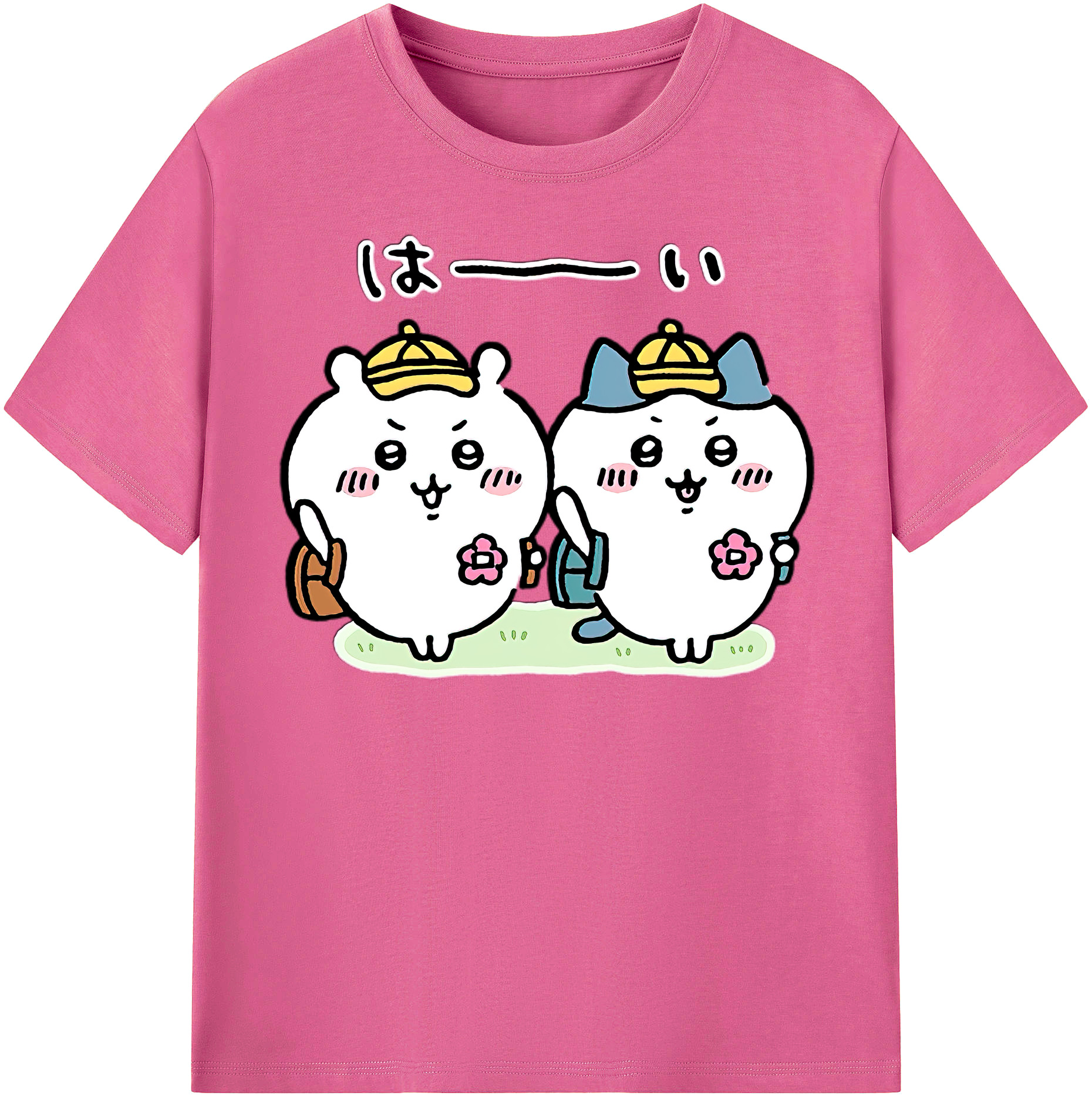 （画像用） ちいかわ ハチワレ Chii-kawa hachiware レディースカジュアルプリントTシャツ（綿100％）