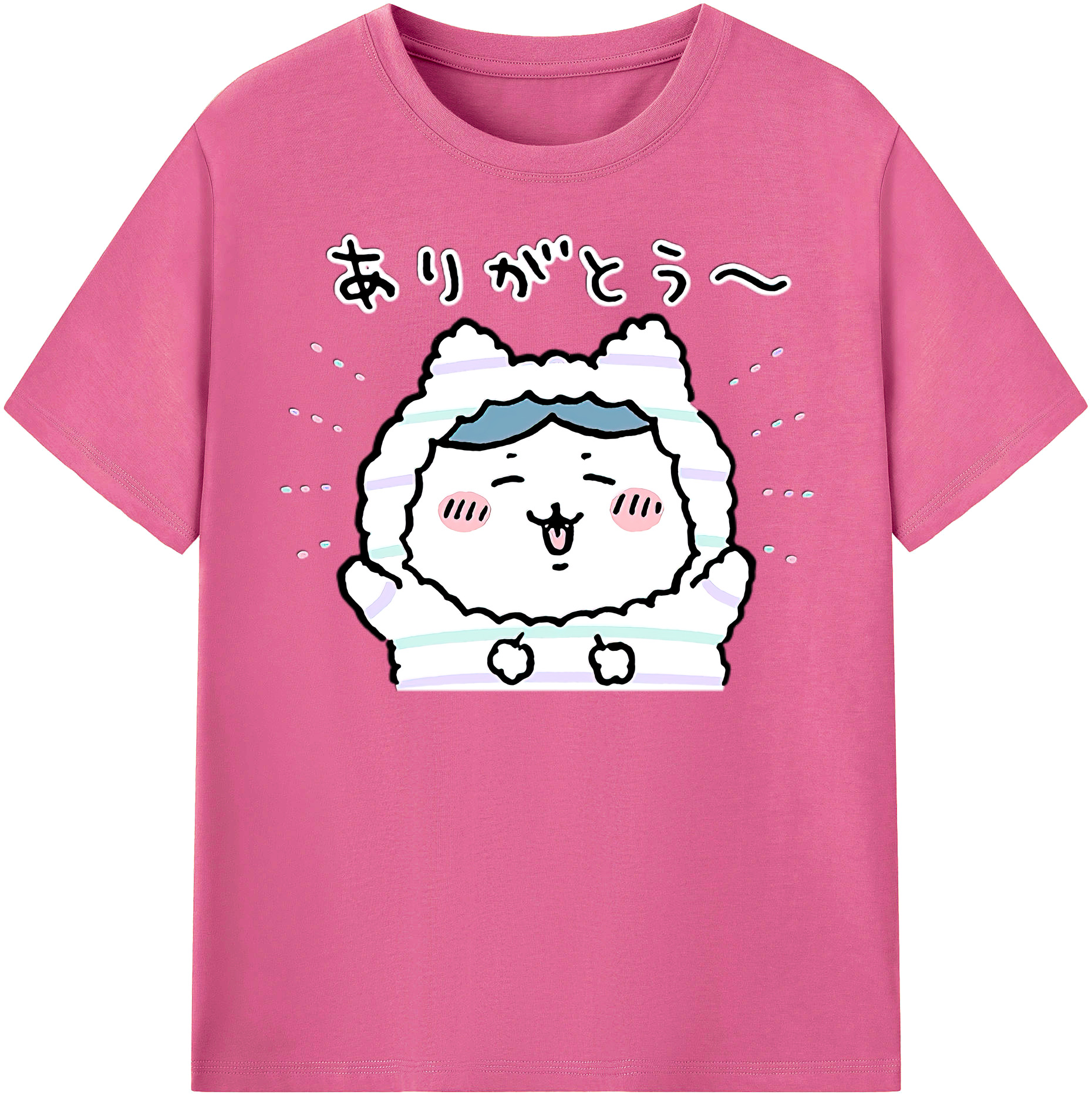 （画像用） ちいかわ ハチワレ Chii-kawa hachiware レディースカジュアルプリントTシャツ（綿100％）