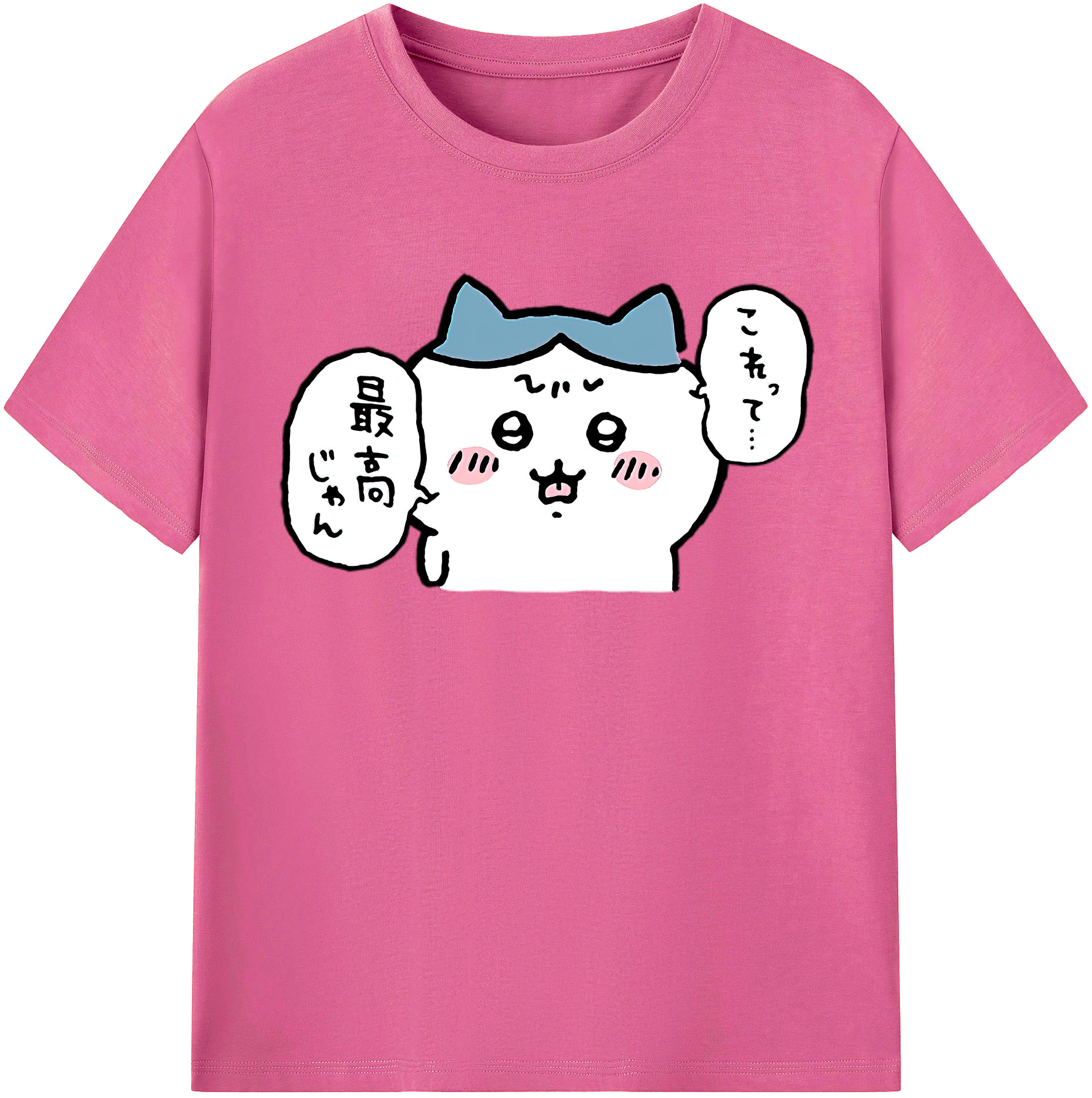 （画像用） ちいかわ ハチワレ Chii-kawa hachiware レディースカジュアルプリントTシャツ（綿100％）