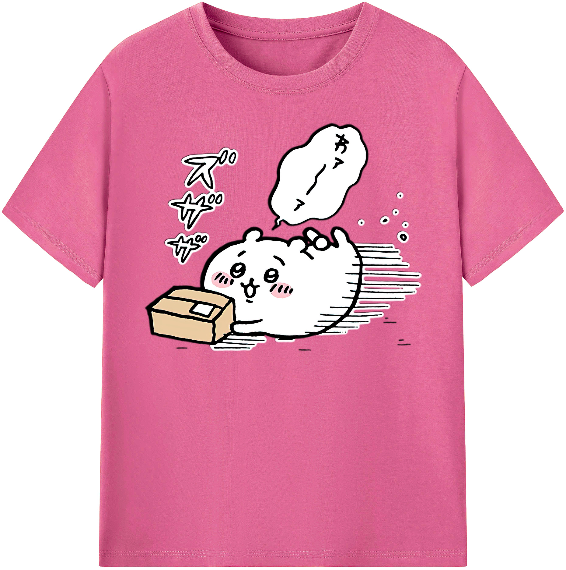（画像用） ちいかわ ちいかわ Chii-kawa chiikawa レディースカジュアルプリントTシャツ（綿100％）