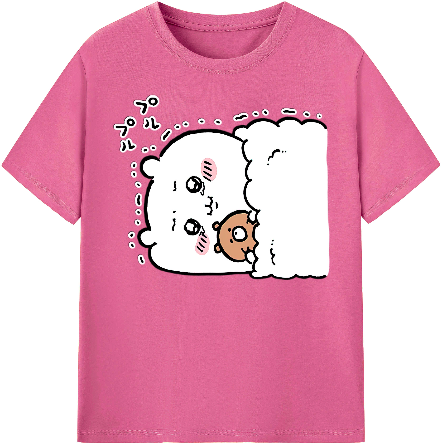 （画像用） ちいかわ ちいかわ Chii-kawa chiikawa レディースカジュアルプリントTシャツ（綿100％）