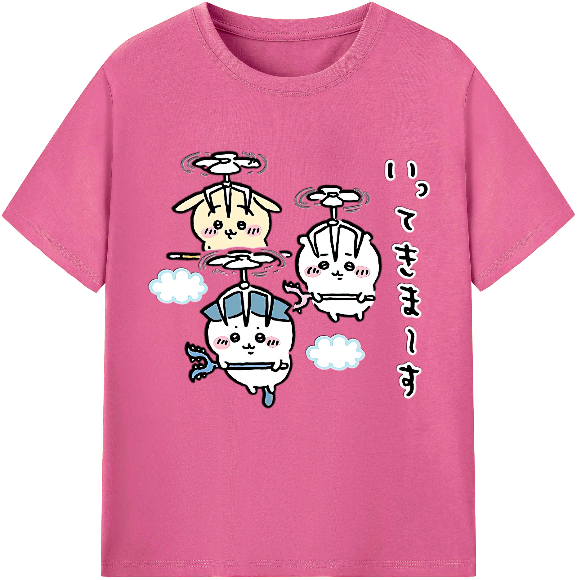 （画像用） ちいかわ ちいかわ Chii-kawa chiikawa レディースカジュアルプリントTシャツ（綿100％）