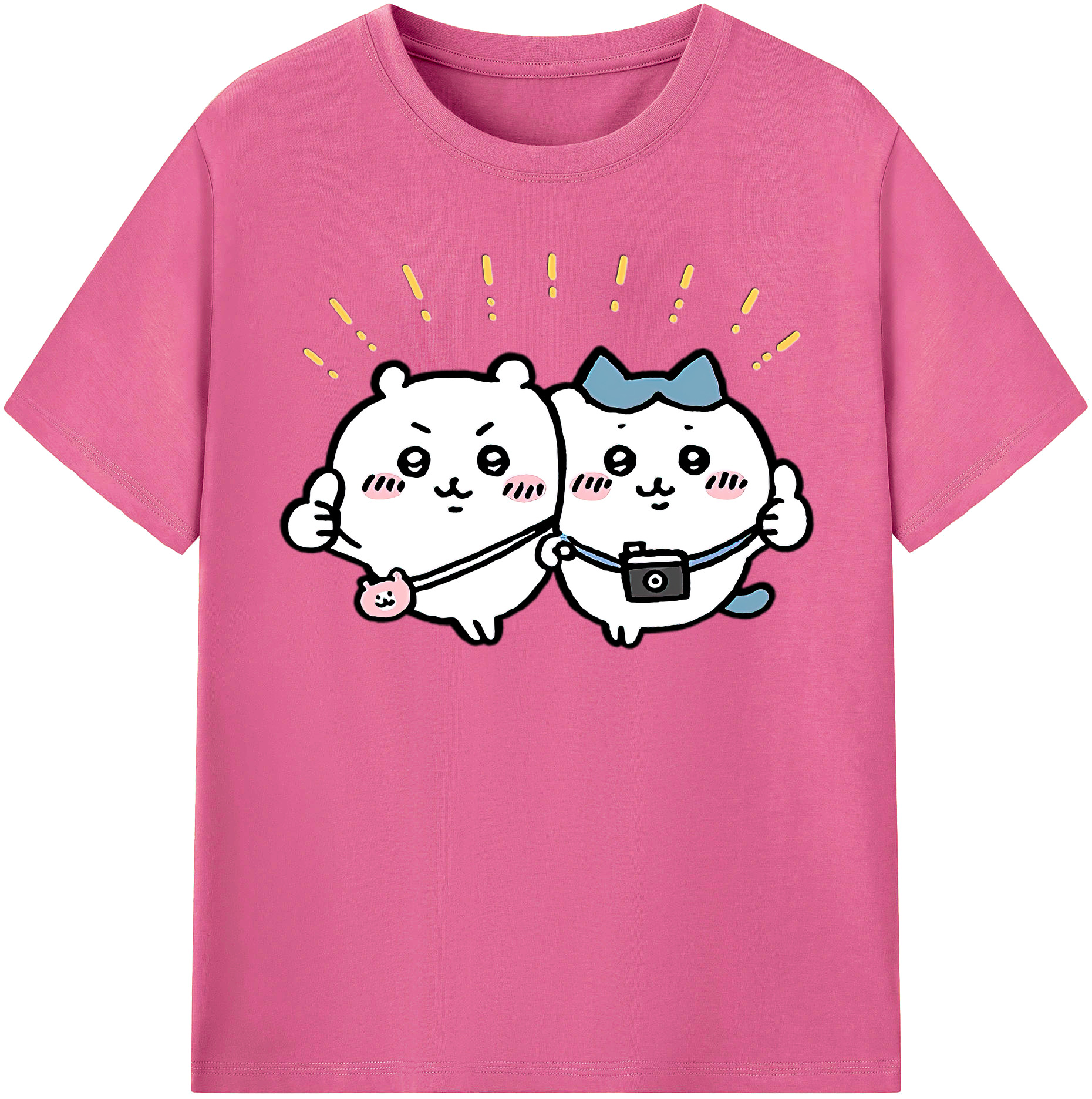 （画像用） ちいかわ ちいかわ Chii-kawa chiikawa レディースカジュアルプリントTシャツ（綿100％）