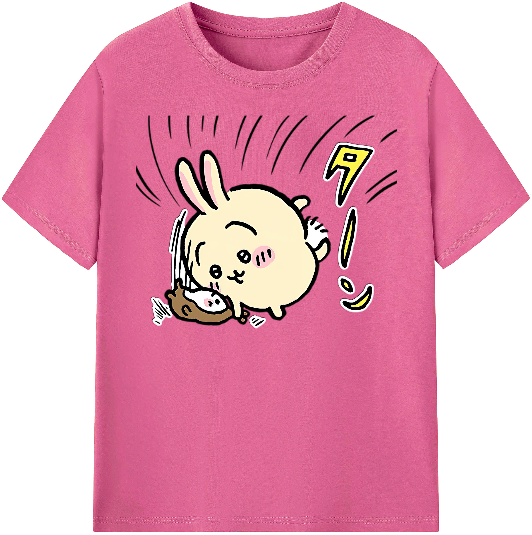 （画像用） ちいかわ うさぎ Chii-kawa usagi レディースカジュアルプリントTシャツ（綿100％）