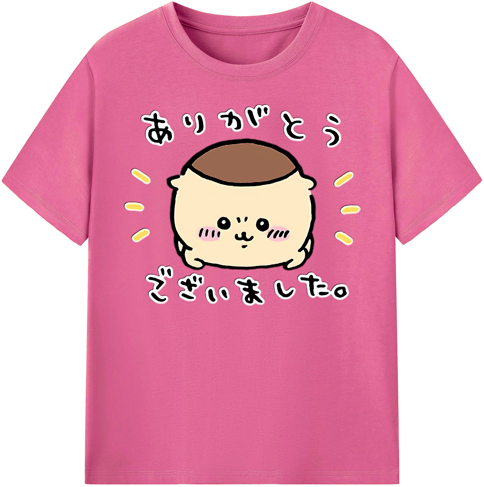 （画像用） ちいかわ くりまんじゅう Chii-kawa kuri manjū レディースカジュアルプリントTシャツ（綿100％）