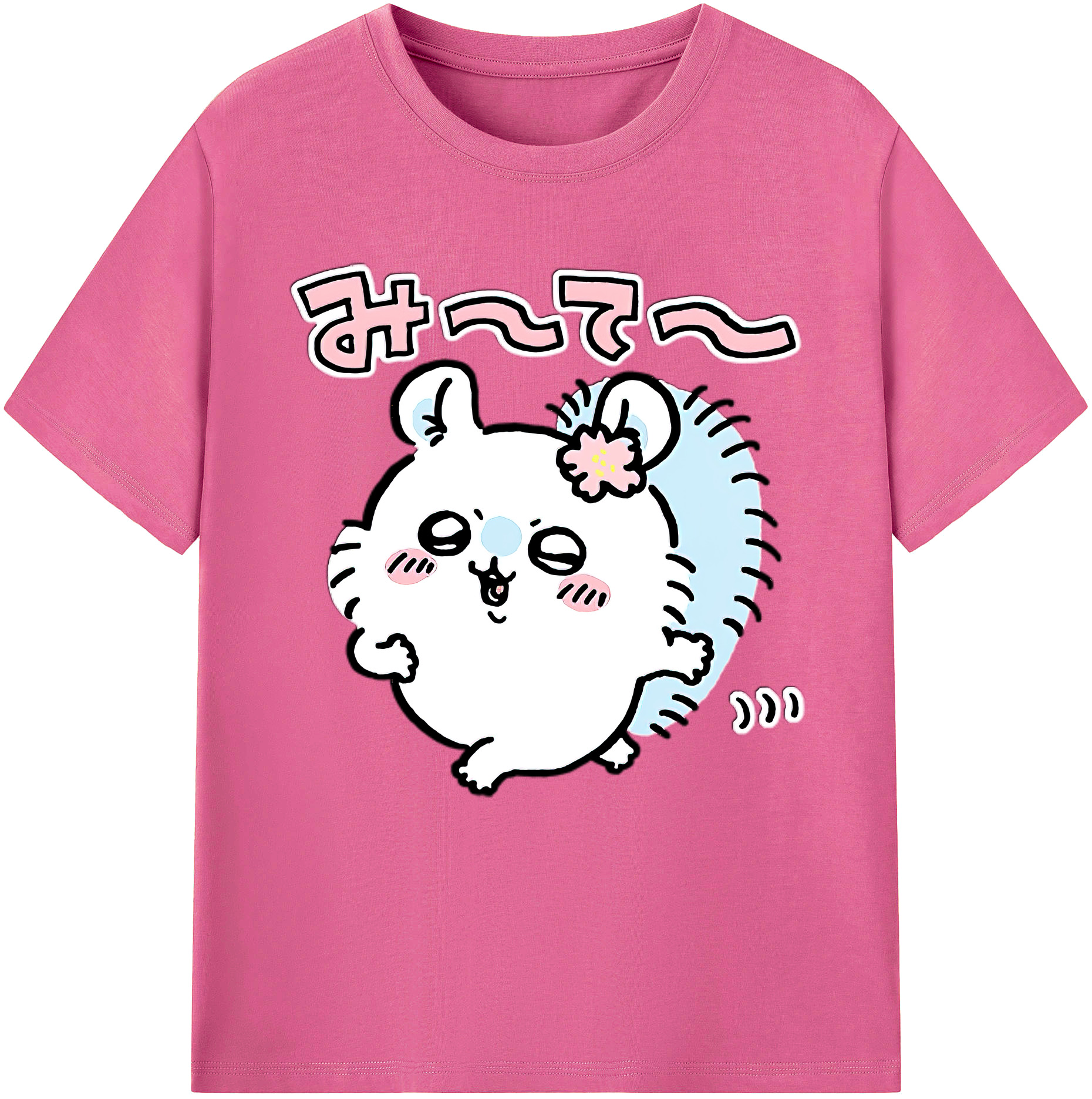 （画像用） ちいかわ モモンガ Chii-kawa Momonga レディースカジュアルプリントTシャツ（綿100％）