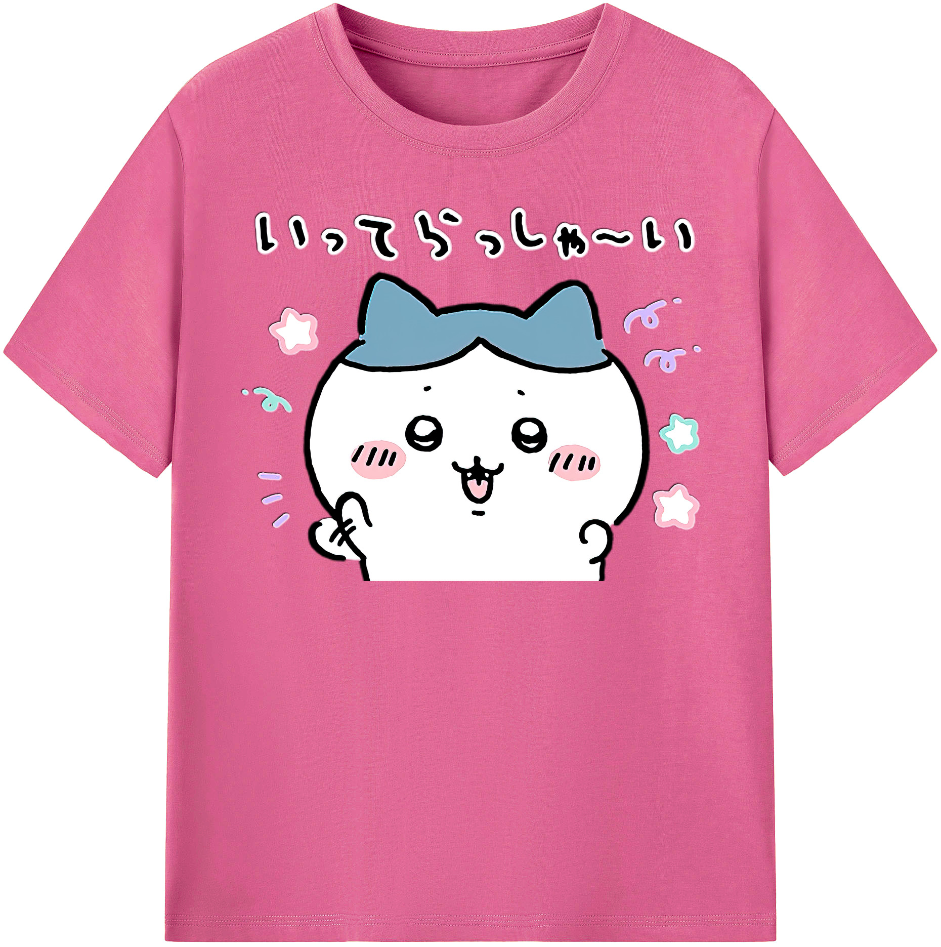 （画像用） ちいかわ ハチワレ Chii-kawa hachiware レディースカジュアルプリントTシャツ（綿100％）