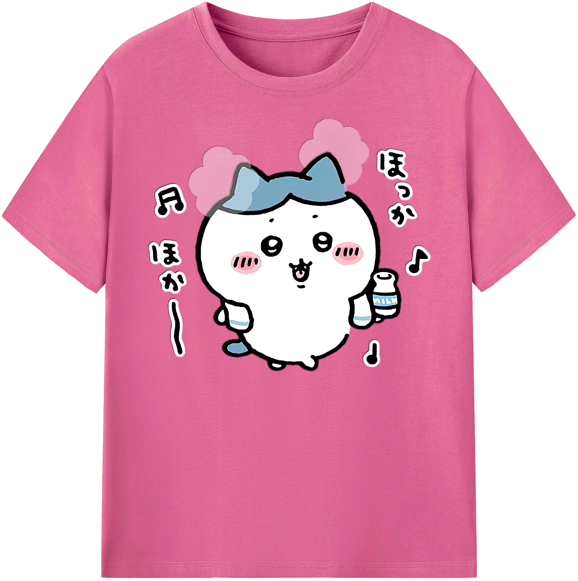 （画像用） ちいかわ ハチワレ Chii-kawa hachiware レディースカジュアルプリントTシャツ（綿100％）