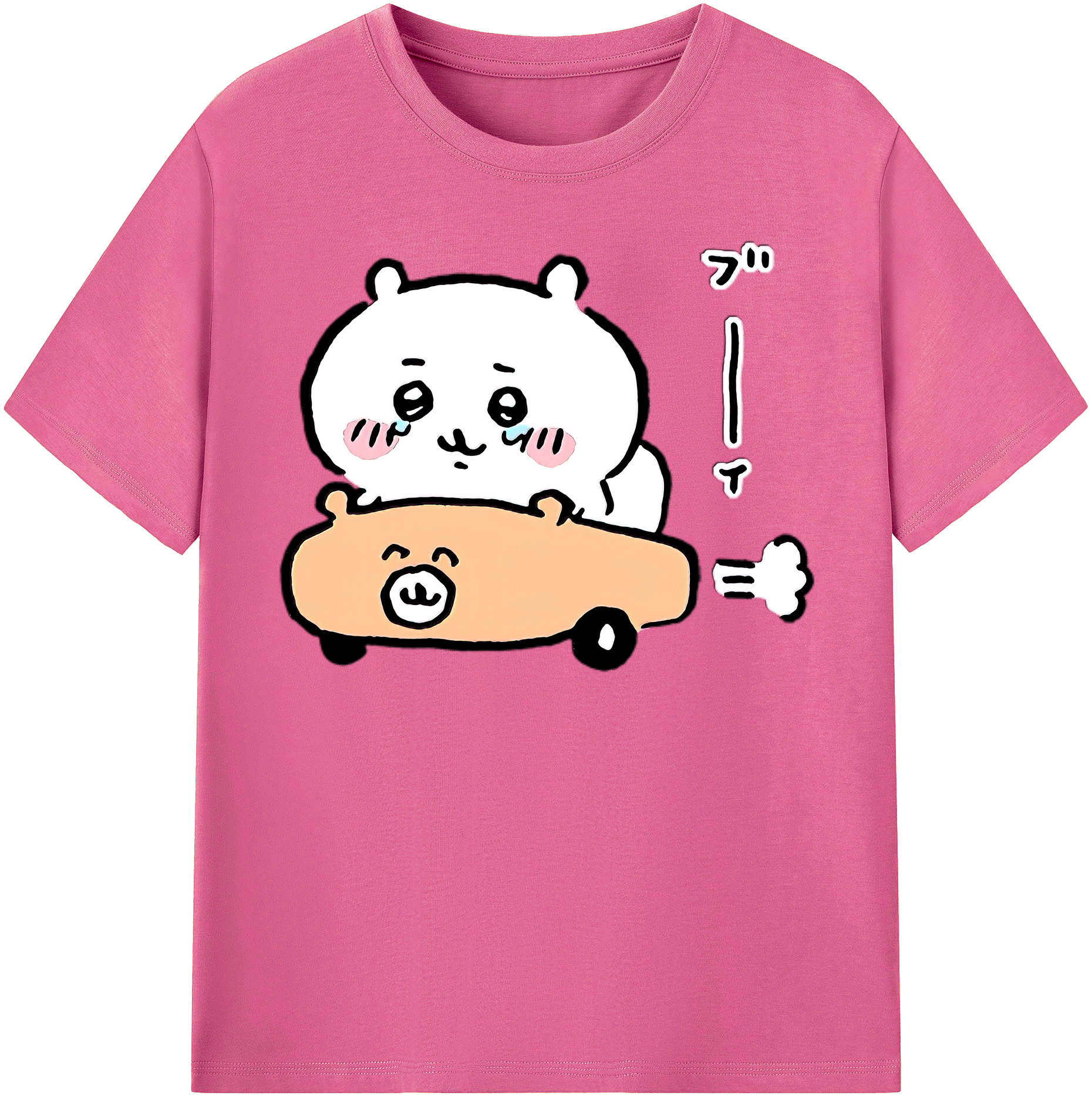 （画像用） ちいかわ ちいかわ Chii-kawa chiikawa レディースカジュアルプリントTシャツ（綿100％）