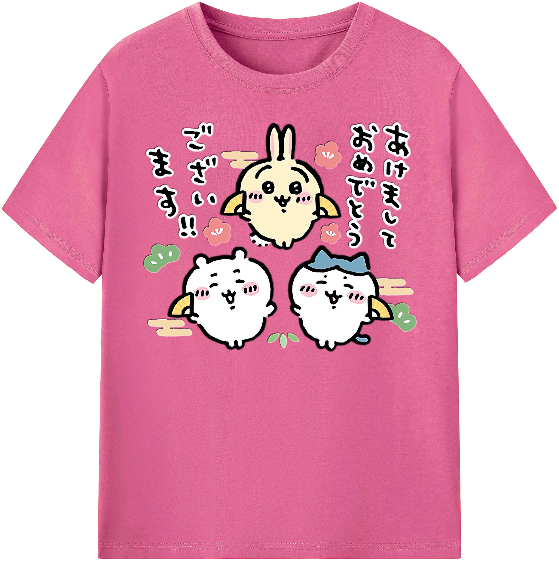 （画像用） ちいかわ ちいかわ Chii-kawa chiikawa レディースカジュアルプリントTシャツ（綿100％）