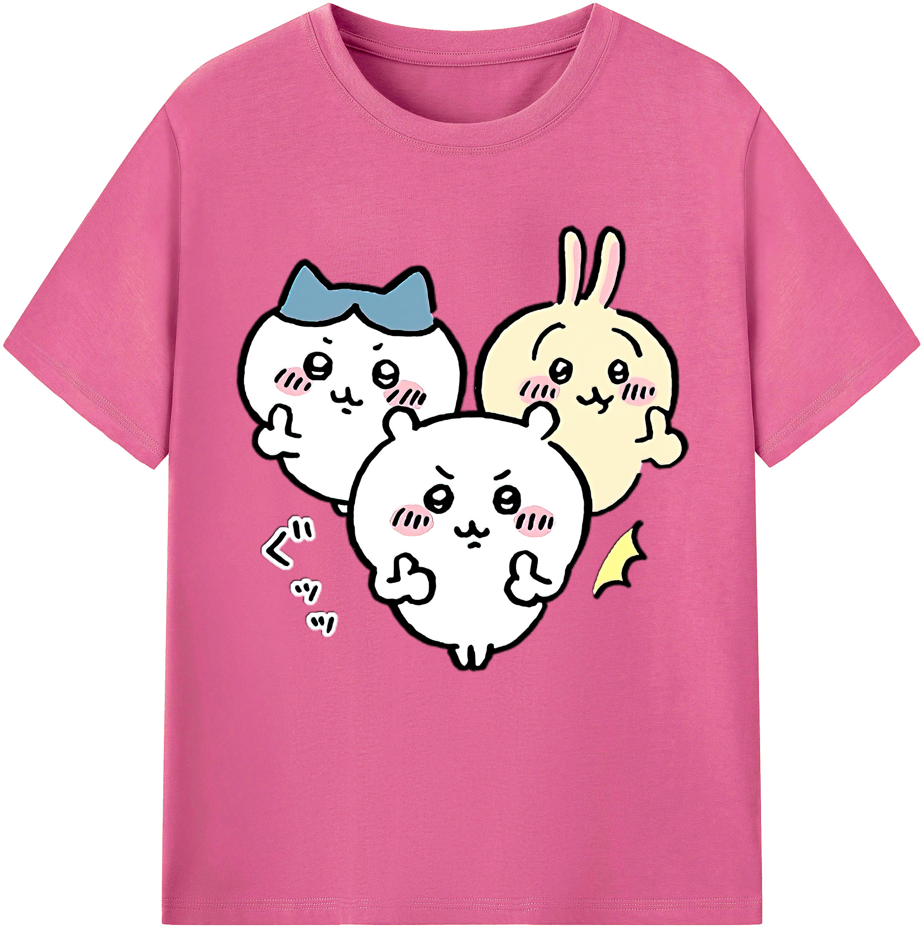 （画像用） ちいかわ うさぎ Chii-kawa usagi レディースカジュアルプリントTシャツ（綿100％）