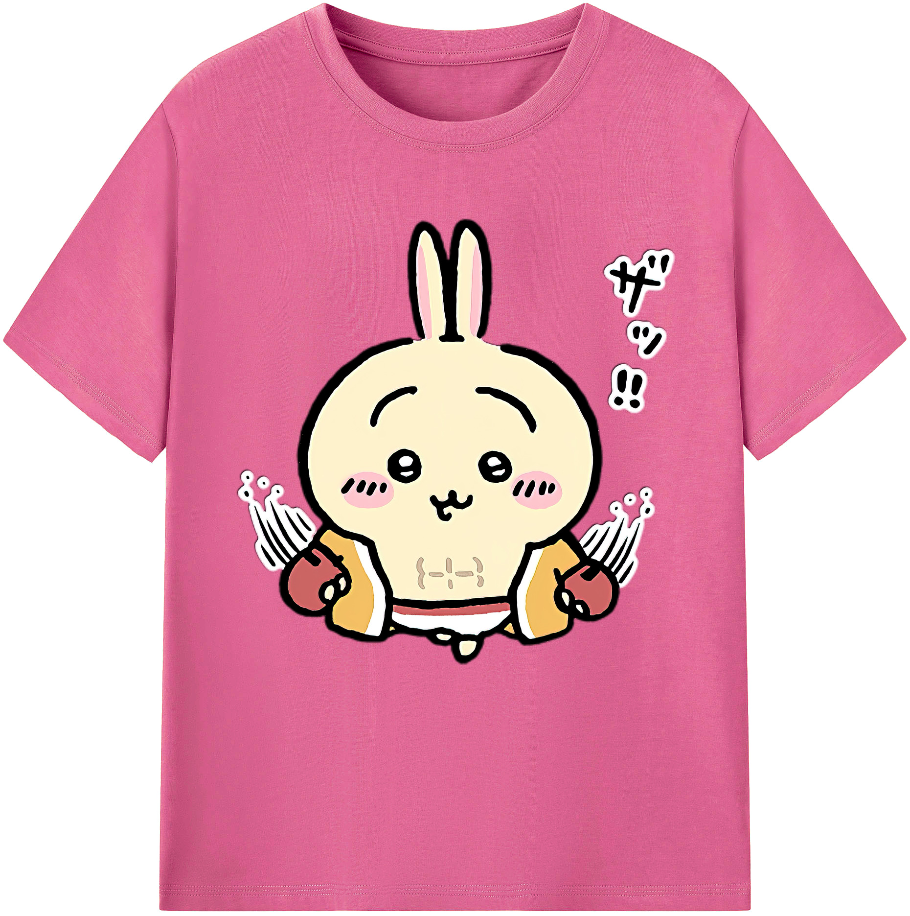 （画像用） ちいかわ うさぎ Chii-kawa usagi レディースカジュアルプリントTシャツ（綿100％）