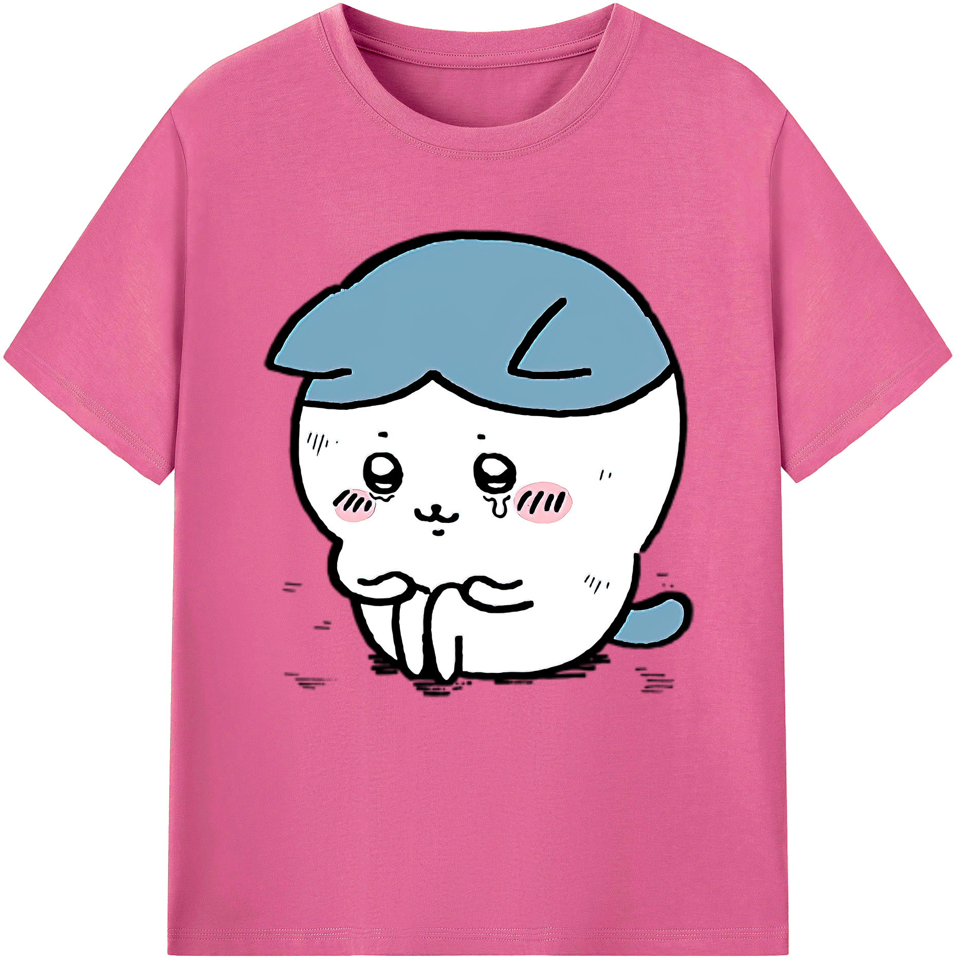 （画像用） ちいかわ ハチワレ Chii-kawa hachiware レディースカジュアルプリントTシャツ（綿100％）