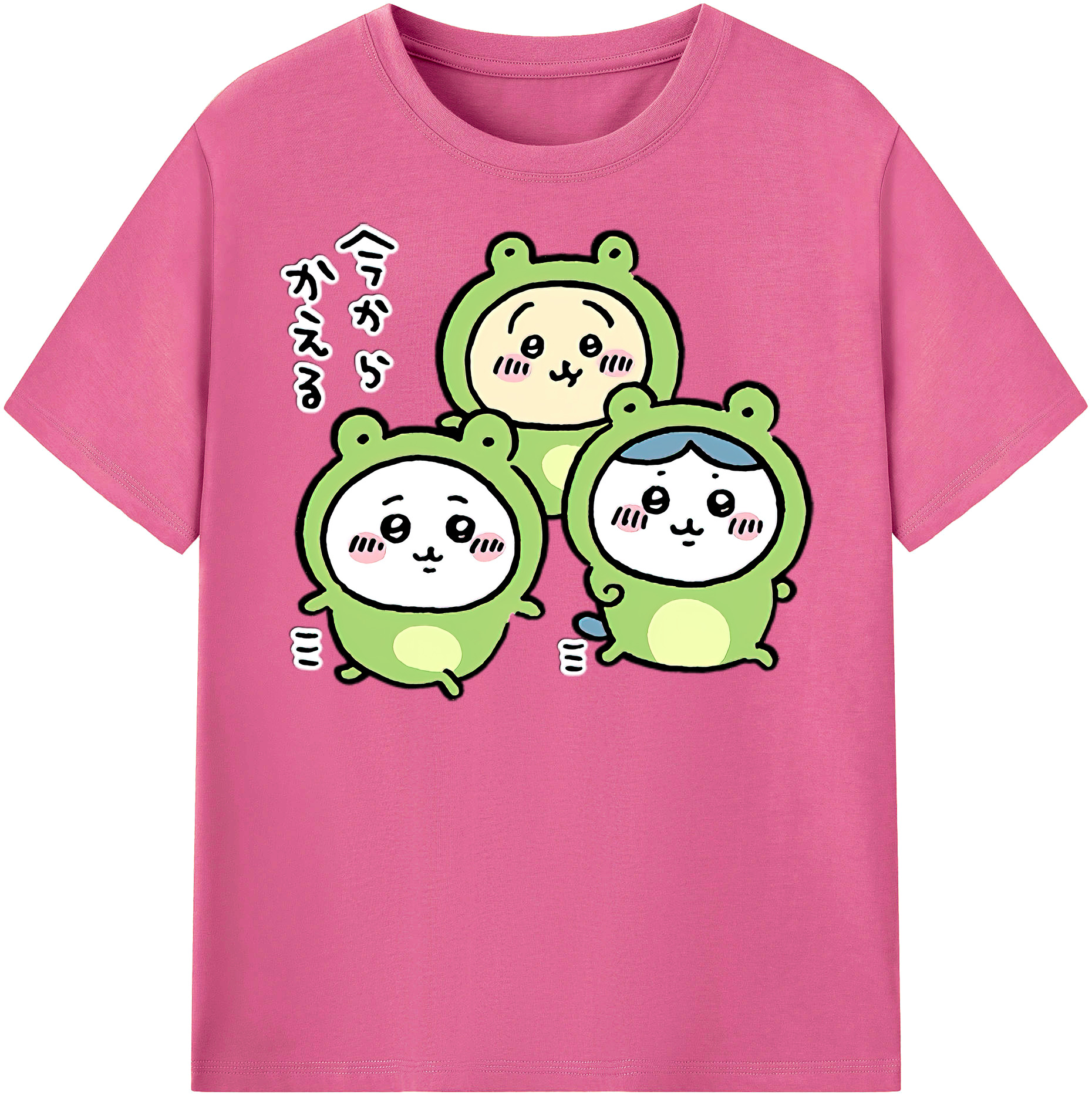 （画像用） ちいかわ ハチワレ Chii-kawa hachiware レディースカジュアルプリントTシャツ（綿100％）