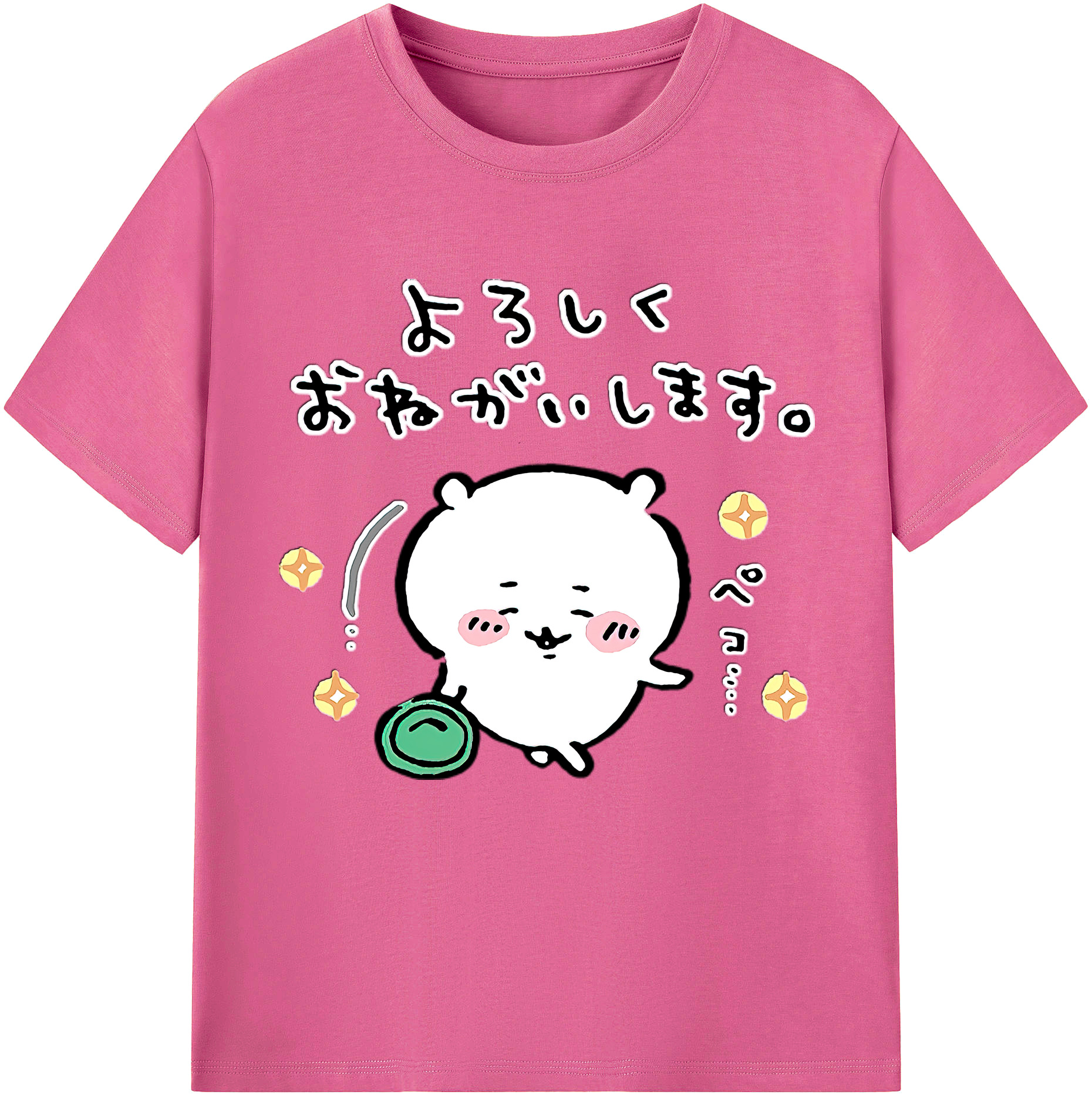 （画像用） ちいかわ ちいかわ Chii-kawa chiikawa レディースカジュアルプリントTシャツ（綿100％）