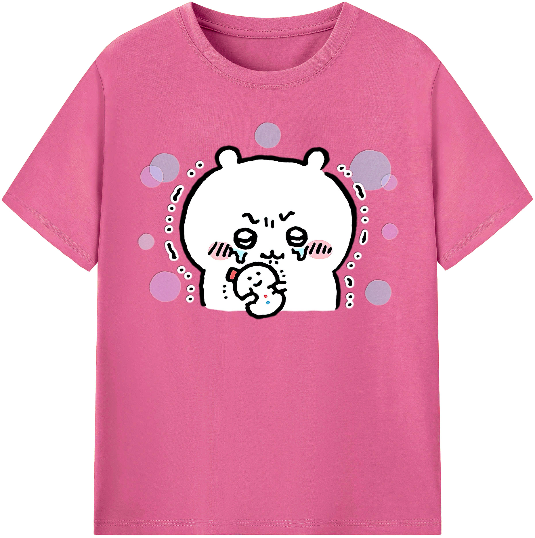 （画像用） ちいかわ ちいかわ Chii-kawa chiikawa レディースカジュアルプリントTシャツ（綿100％）