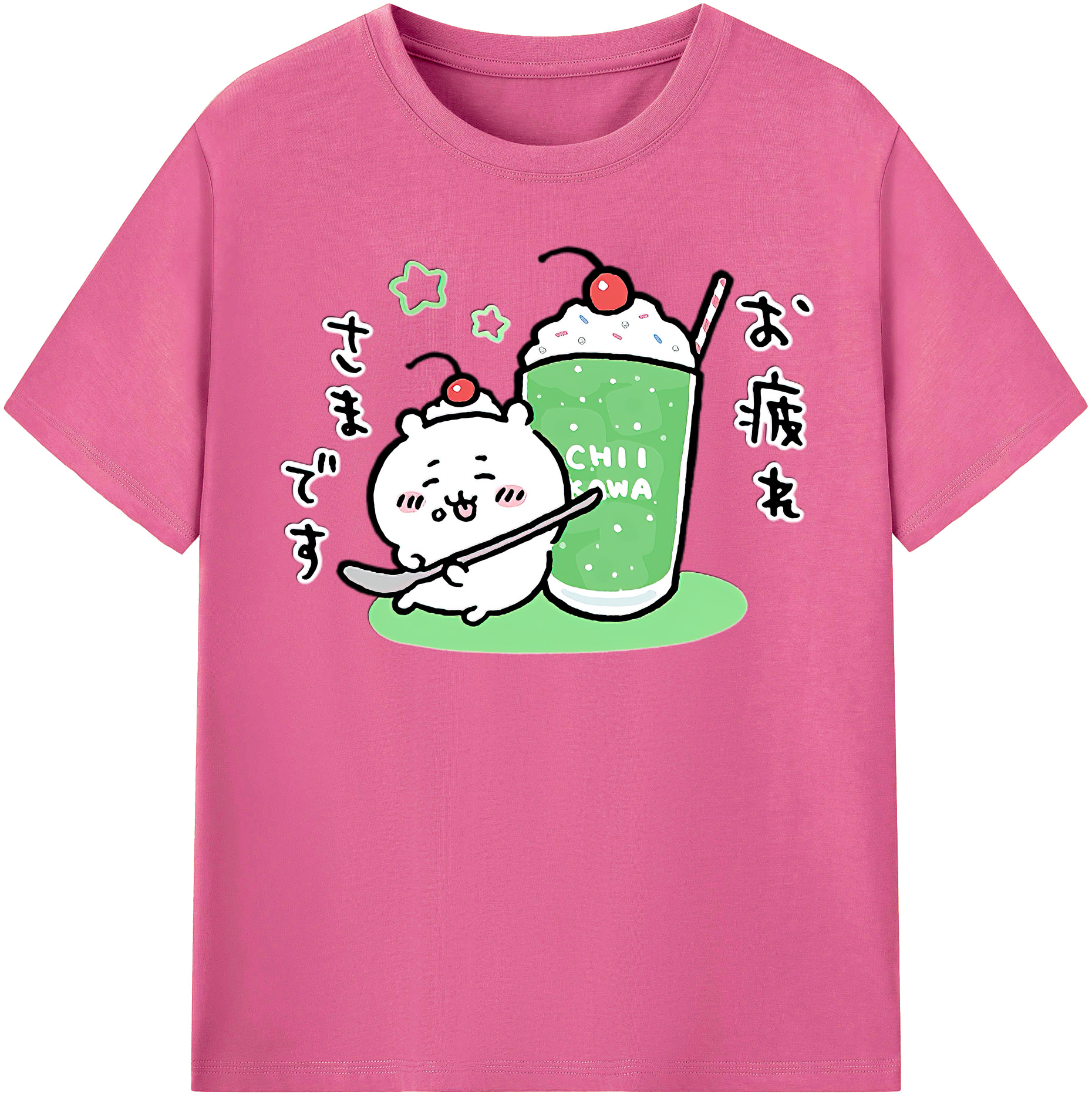 （画像用） ちいかわ ちいかわ Chii-kawa chiikawa レディースカジュアルプリントTシャツ（綿100％）
