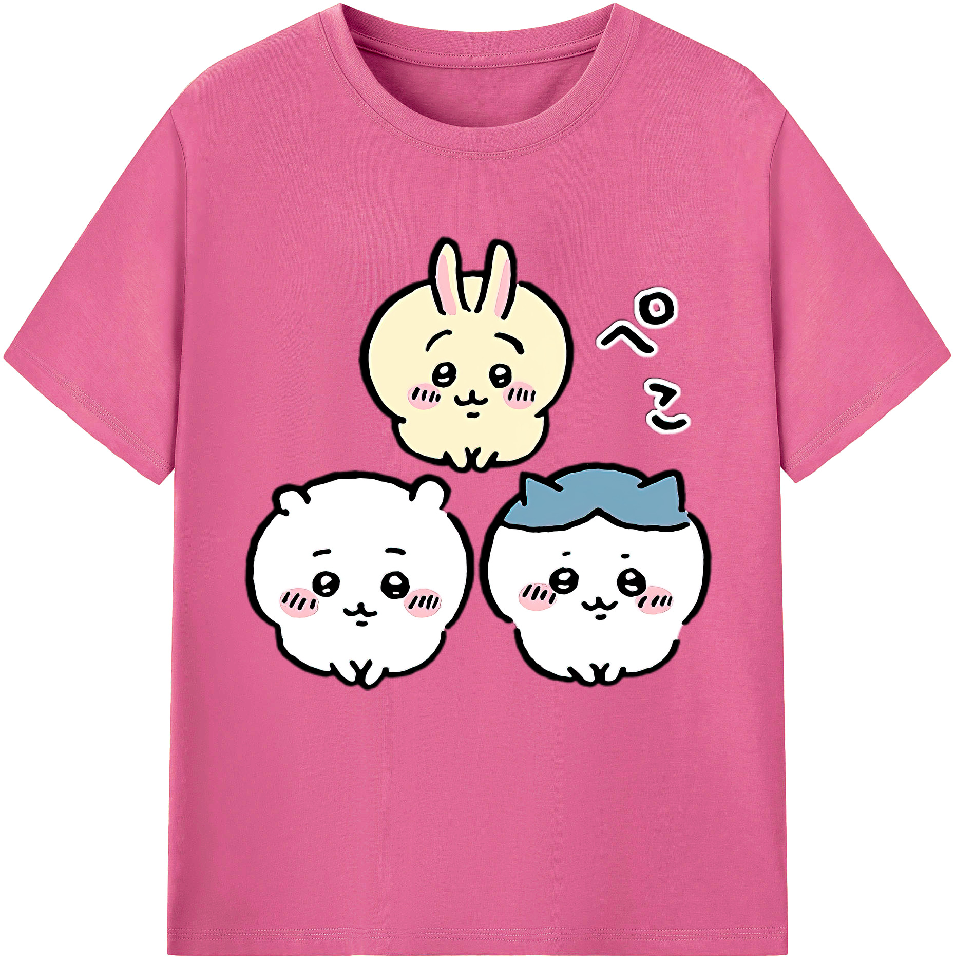 （画像用） ちいかわ うさぎ Chii-kawa usagi レディースカジュアルプリントTシャツ（綿100％）