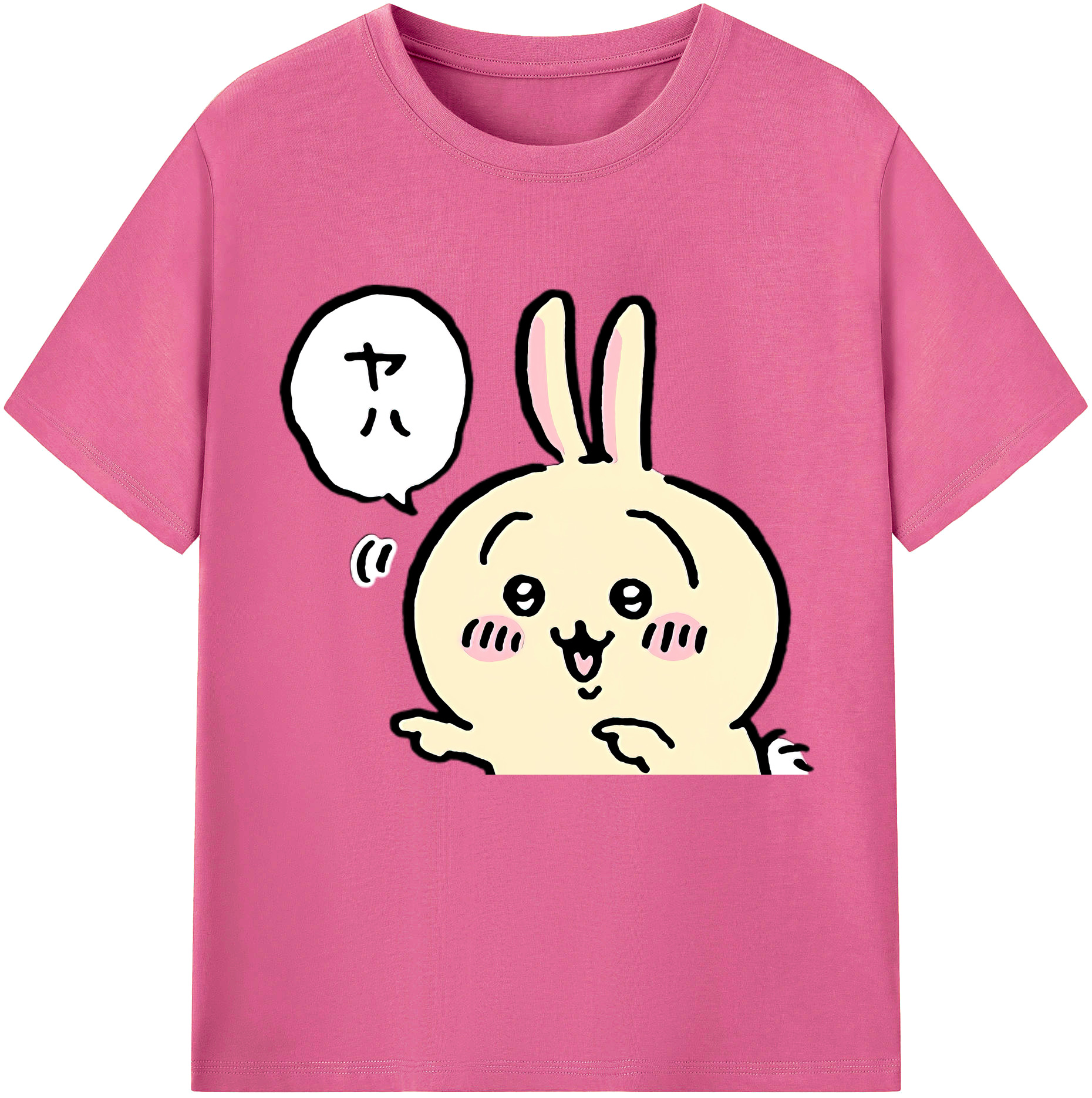 （画像用） ちいかわ うさぎ Chii-kawa usagi レディースカジュアルプリントTシャツ（綿100％）