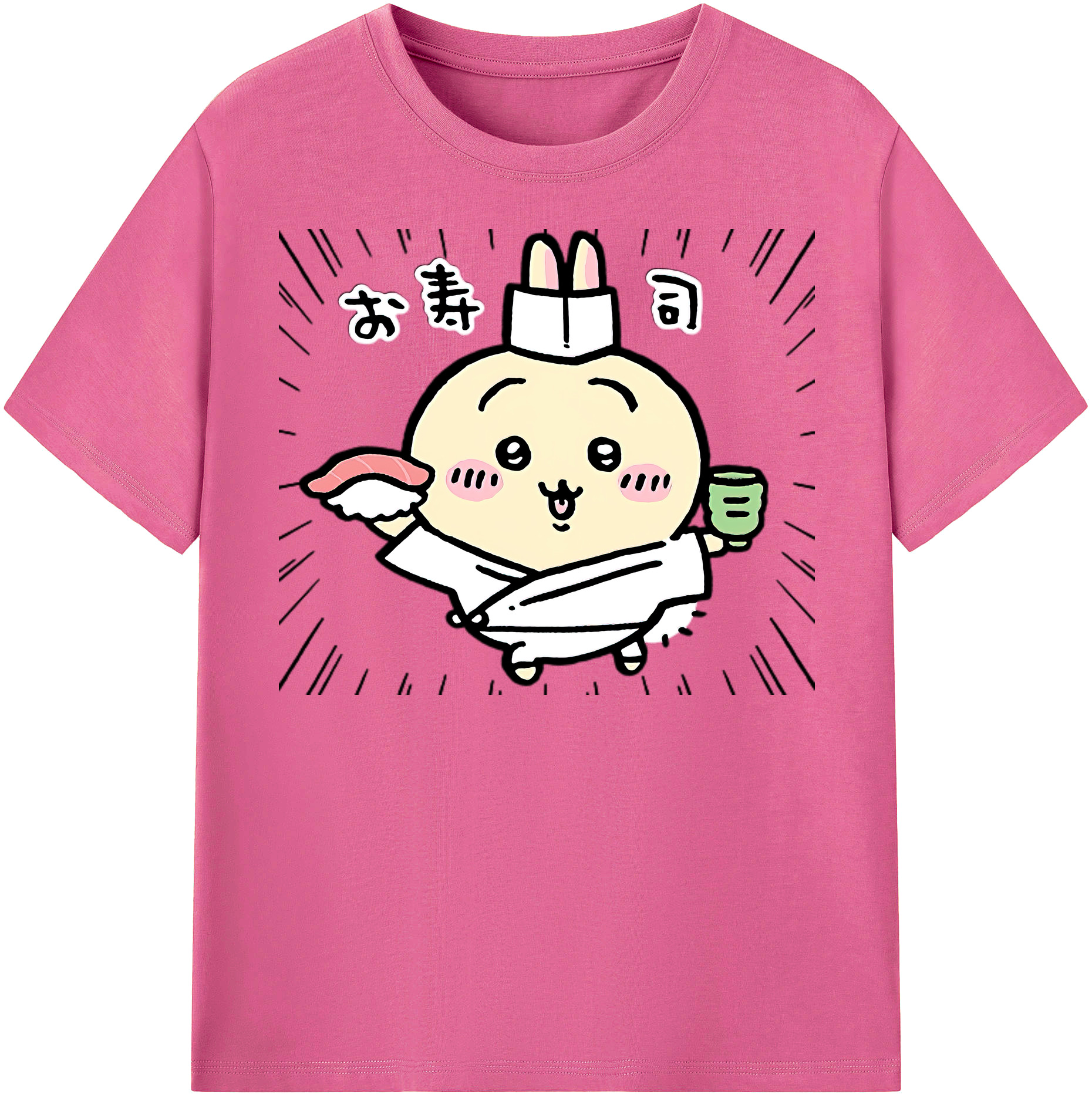 （画像用） ちいかわ うさぎ Chii-kawa usagi レディースカジュアルプリントTシャツ（綿100％）