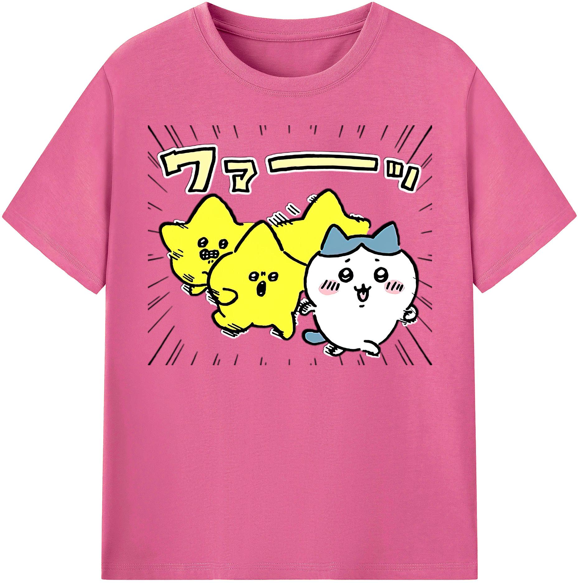 （画像用） ちいかわ 流れ星 Chii-kawa Shooting star レディースカジュアルプリントTシャツ（綿100％）