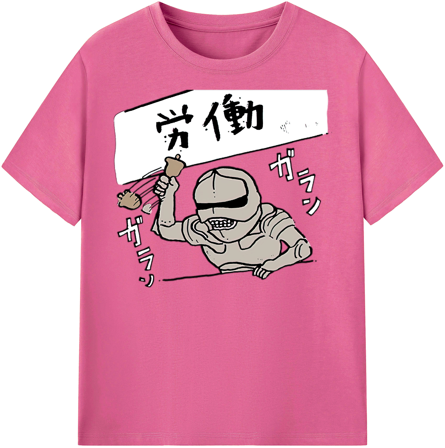 （画像用） ちいかわ 労働の鎧さん Chii-kawa Mr. Armor of Labor レディースカジュアルプリントTシャツ（綿100％）