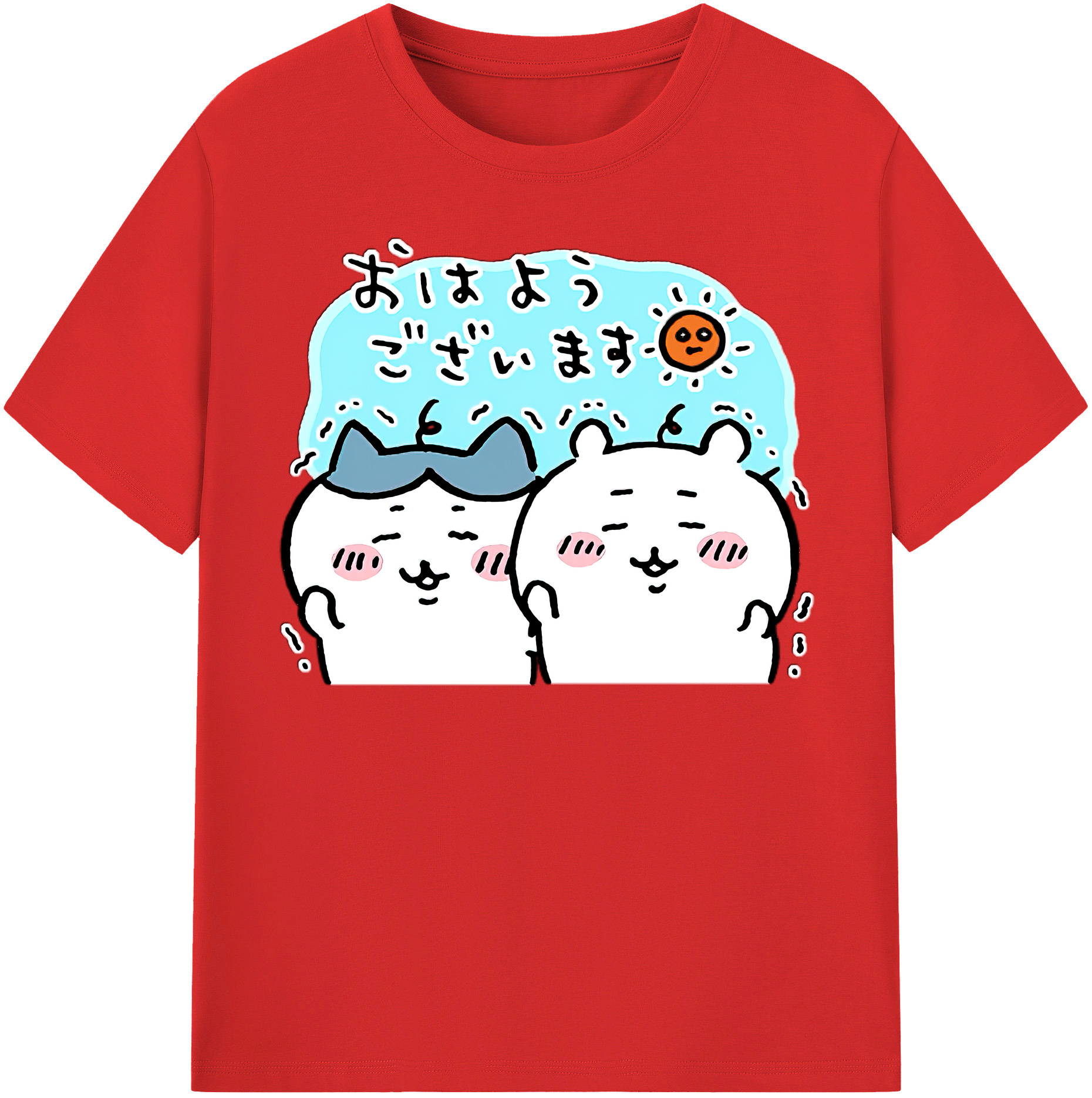 （画像用） ちいかわ ハチワレ Chii-kawa hachiware レディースカジュアルプリントTシャツ（綿100％）