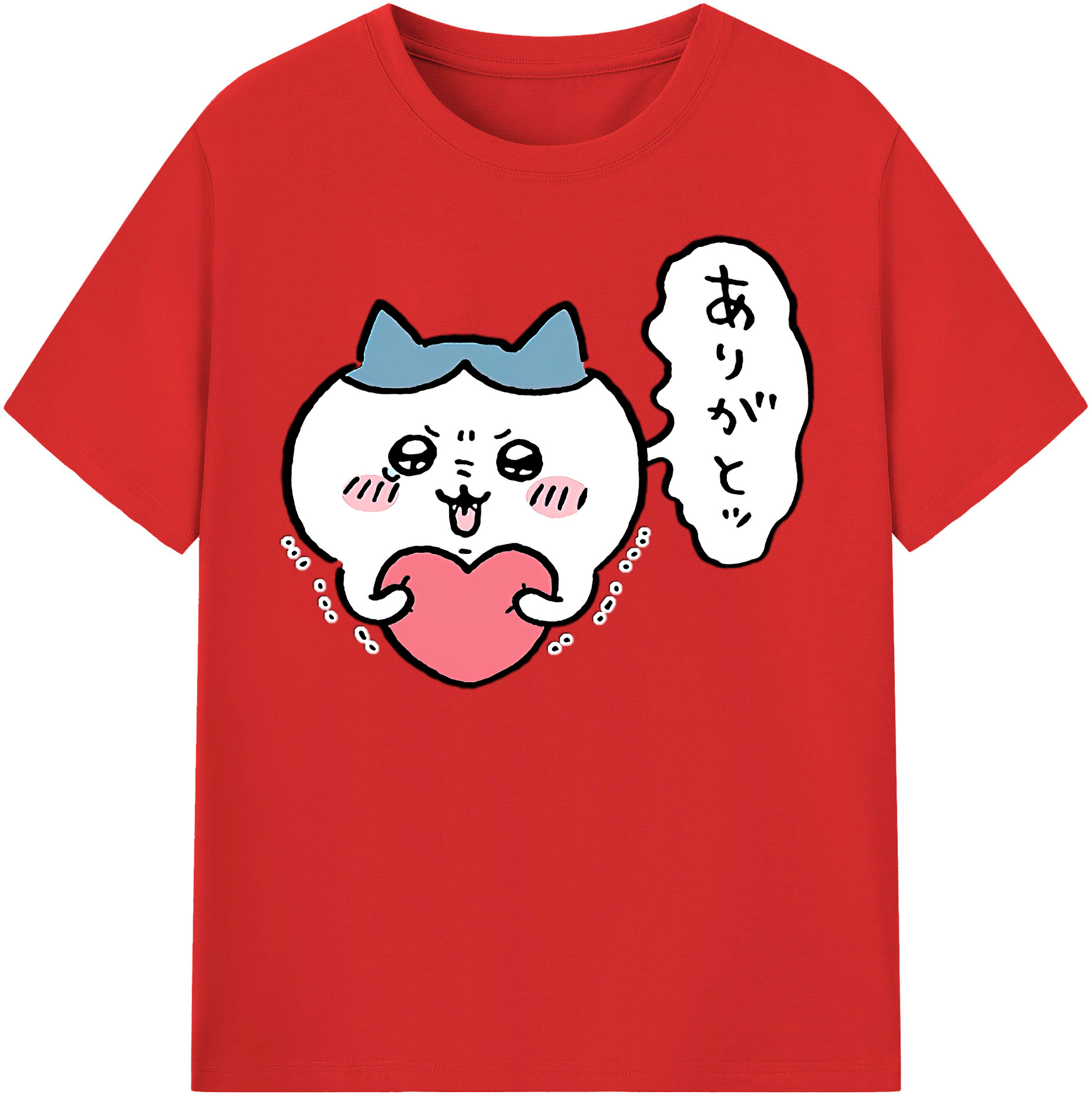 （画像用） ちいかわ ハチワレ Chii-kawa hachiware レディースカジュアルプリントTシャツ（綿100％）