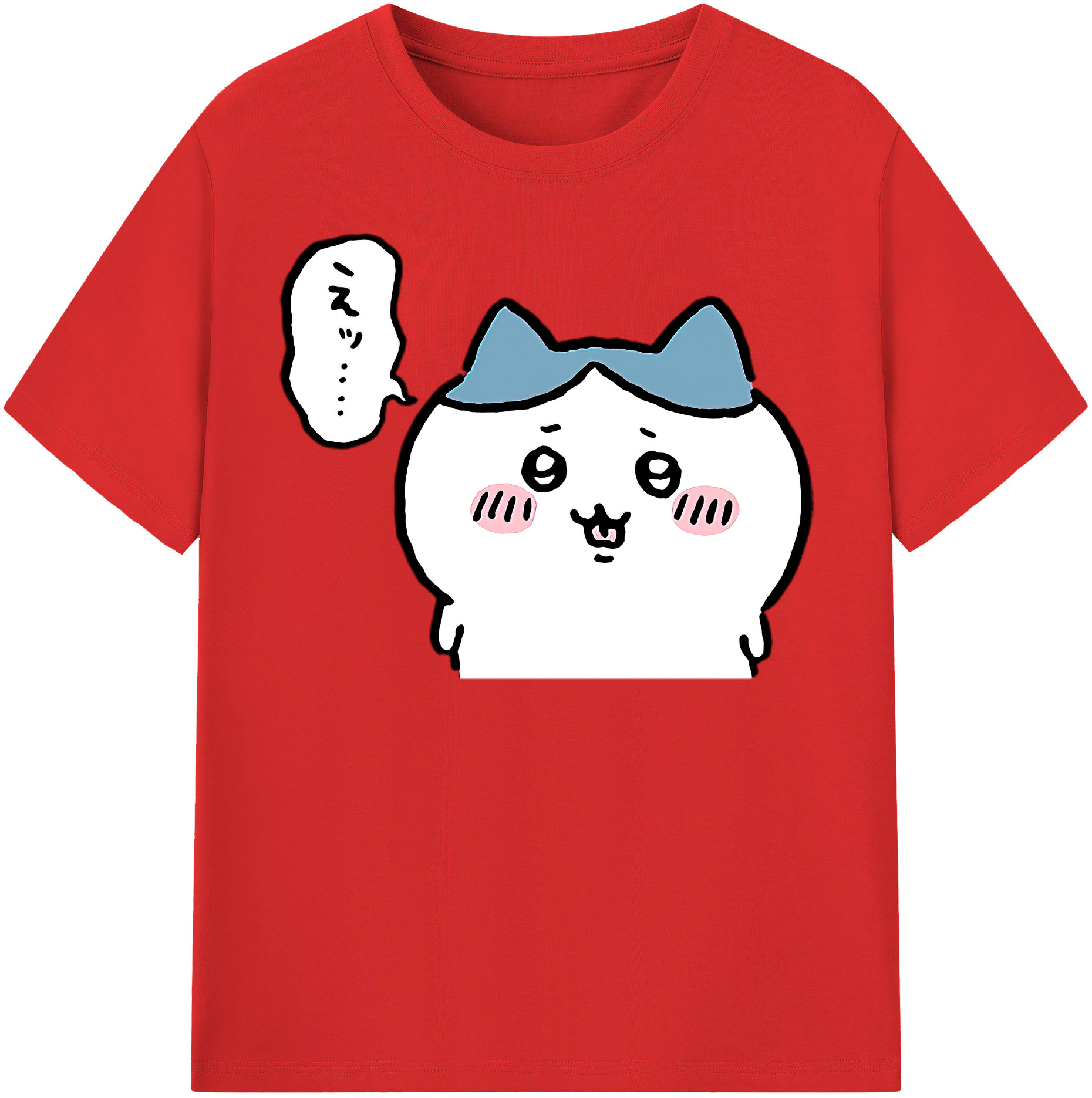 （画像用） ちいかわ ハチワレ Chii-kawa hachiware レディースカジュアルプリントTシャツ（綿100％）
