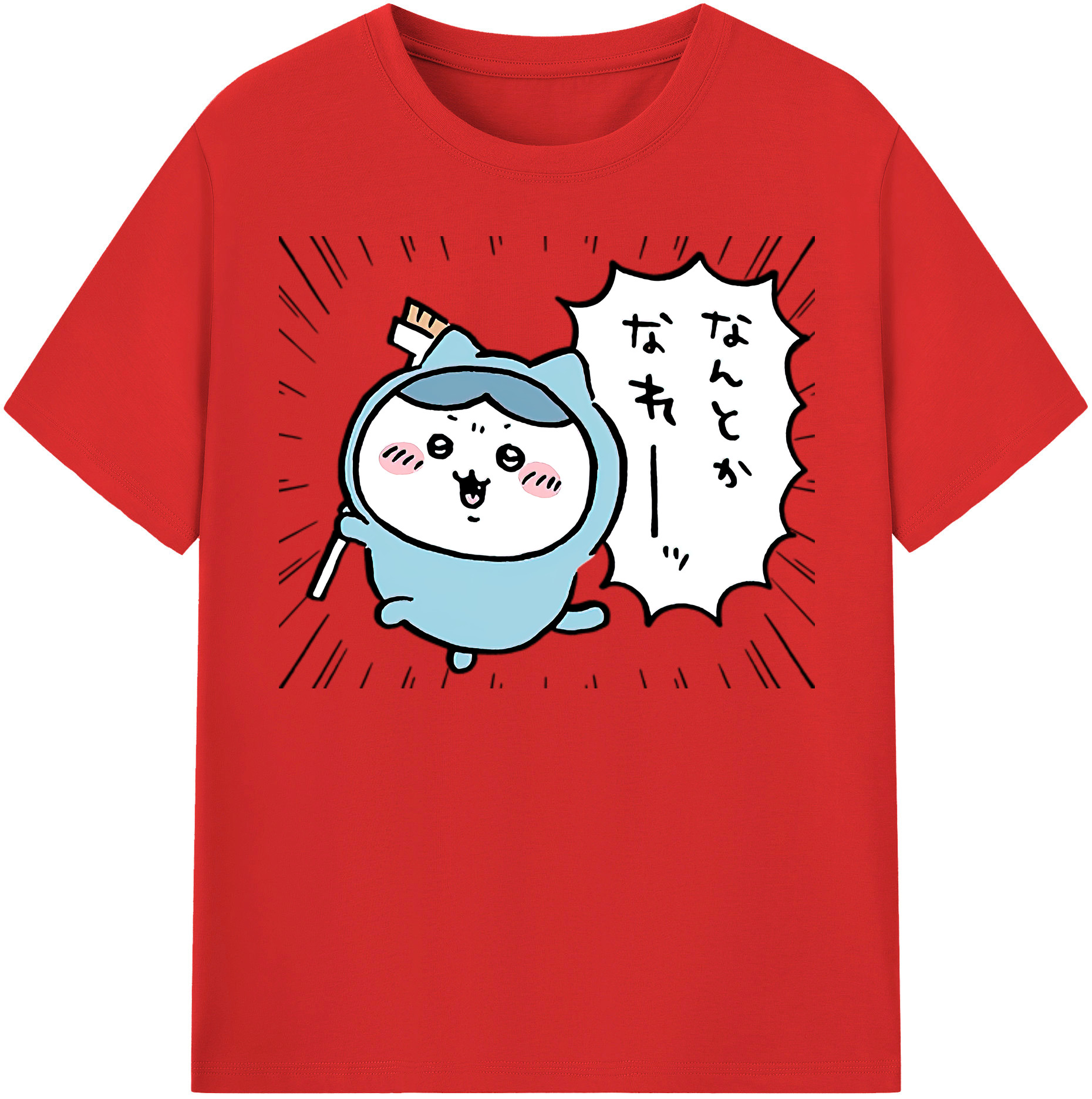 （画像用） ちいかわ ハチワレ Chii-kawa hachiware レディースカジュアルプリントTシャツ（綿100％）