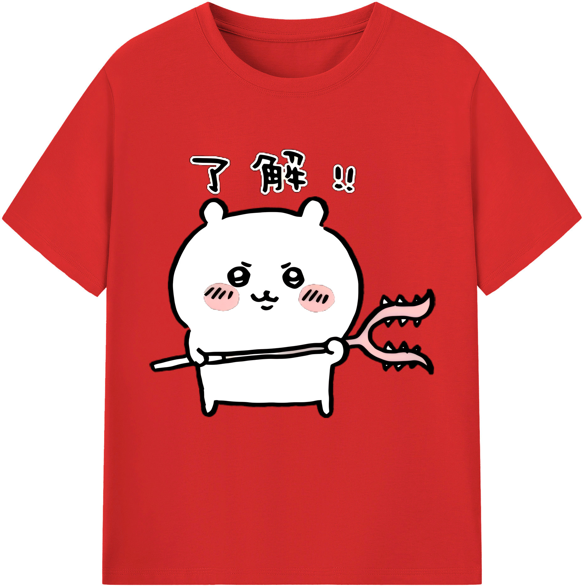 （画像用） ちいかわ ちいかわ Chii-kawa chiikawa レディースカジュアルプリントTシャツ（綿100％）