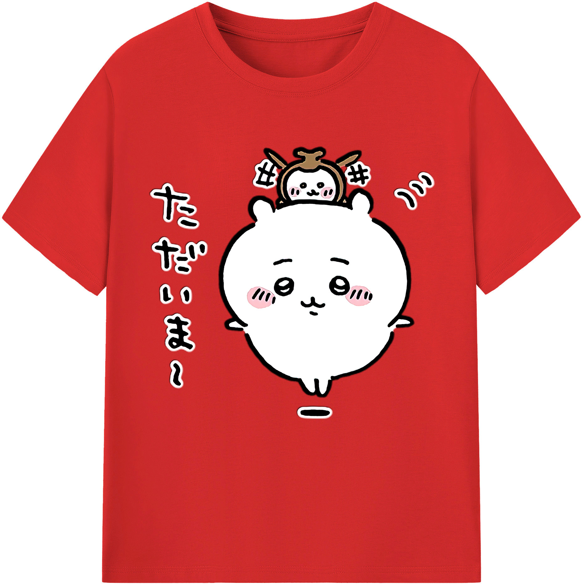 （画像用） ちいかわ ちいかわ Chii-kawa chiikawa レディースカジュアルプリントTシャツ（綿100％）