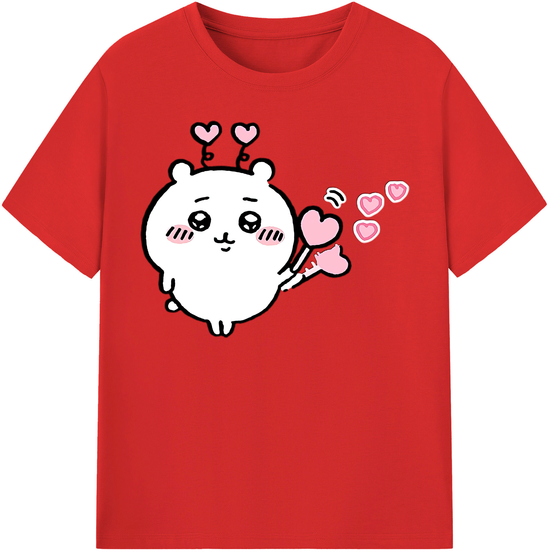 （画像用） ちいかわ ちいかわ Chii-kawa chiikawa レディースカジュアルプリントTシャツ（綿100％）