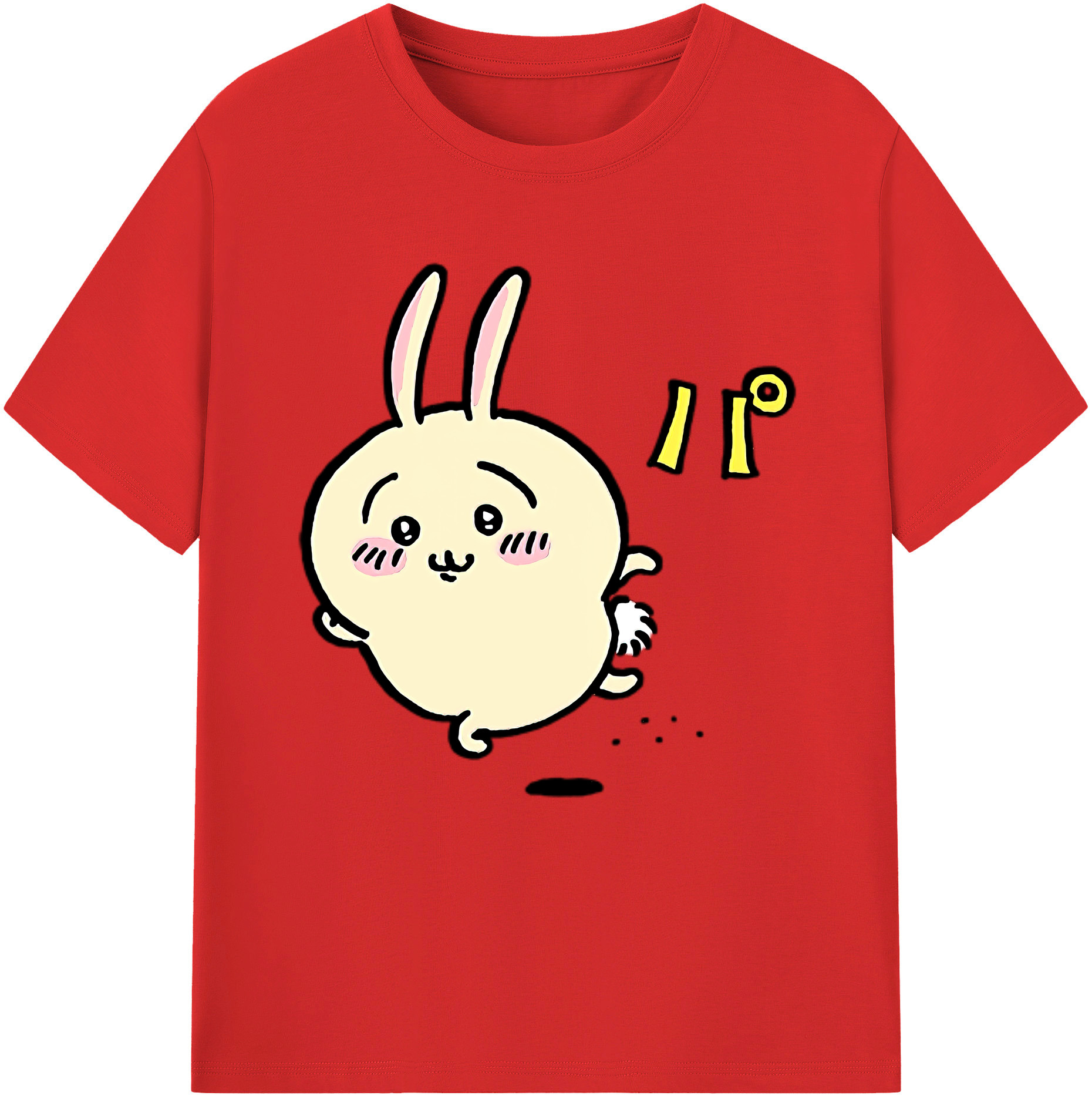 （画像用） ちいかわ うさぎ Chii-kawa usagi レディースカジュアルプリントTシャツ（綿100％）