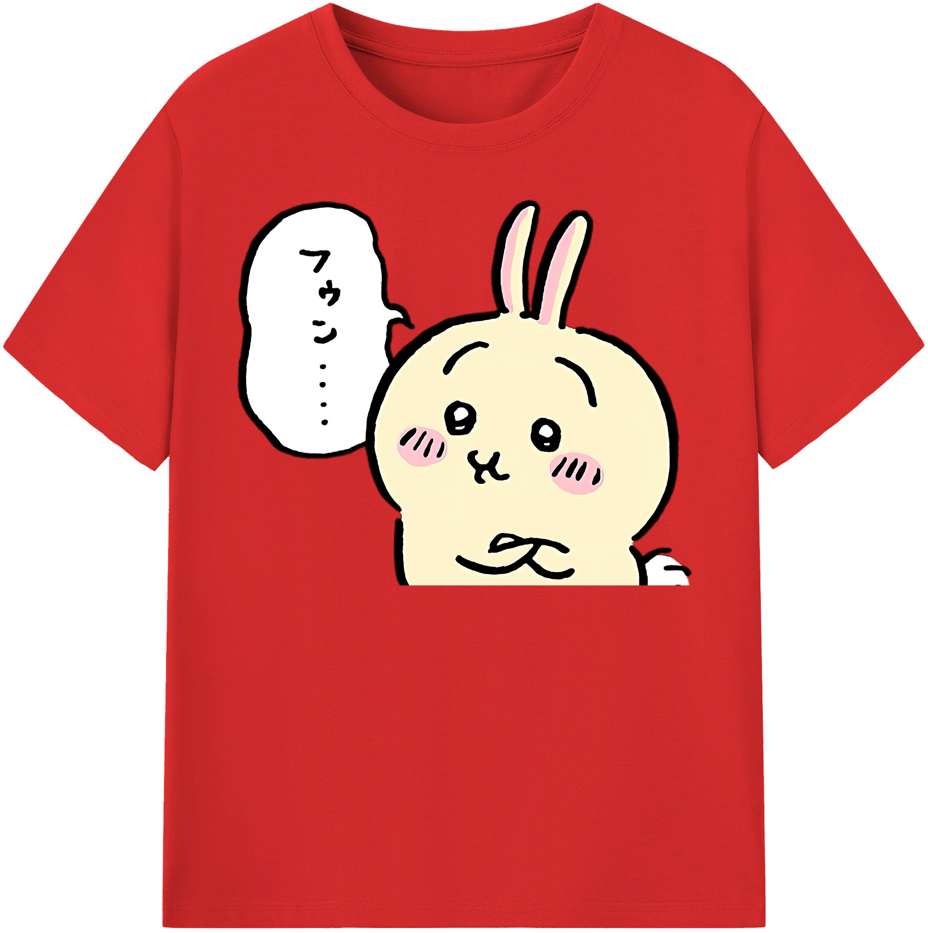 （画像用） ちいかわ うさぎ Chii-kawa usagi レディースカジュアルプリントTシャツ（綿100％）