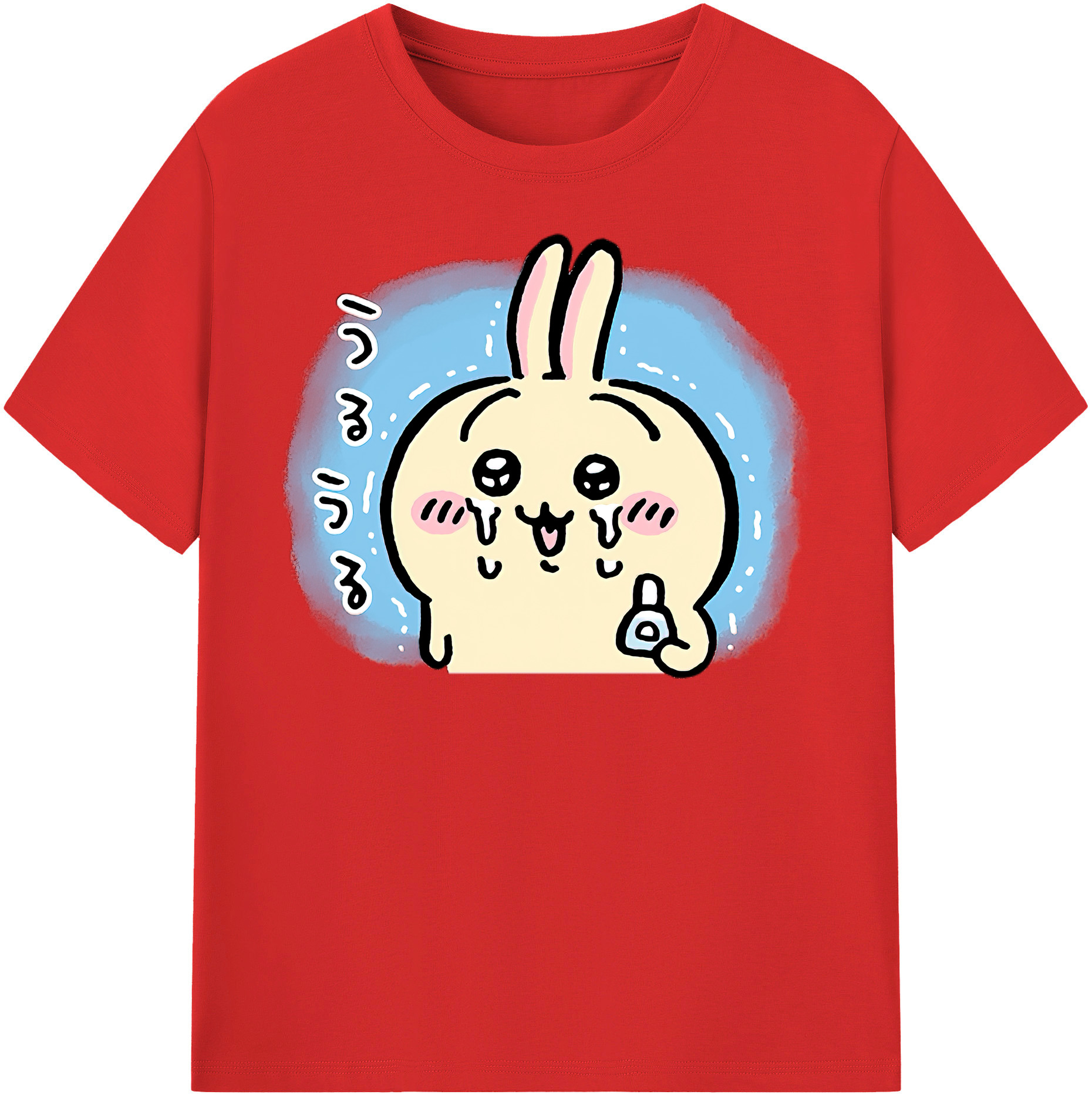 （画像用） ちいかわ うさぎ Chii-kawa usagi レディースカジュアルプリントTシャツ（綿100％）