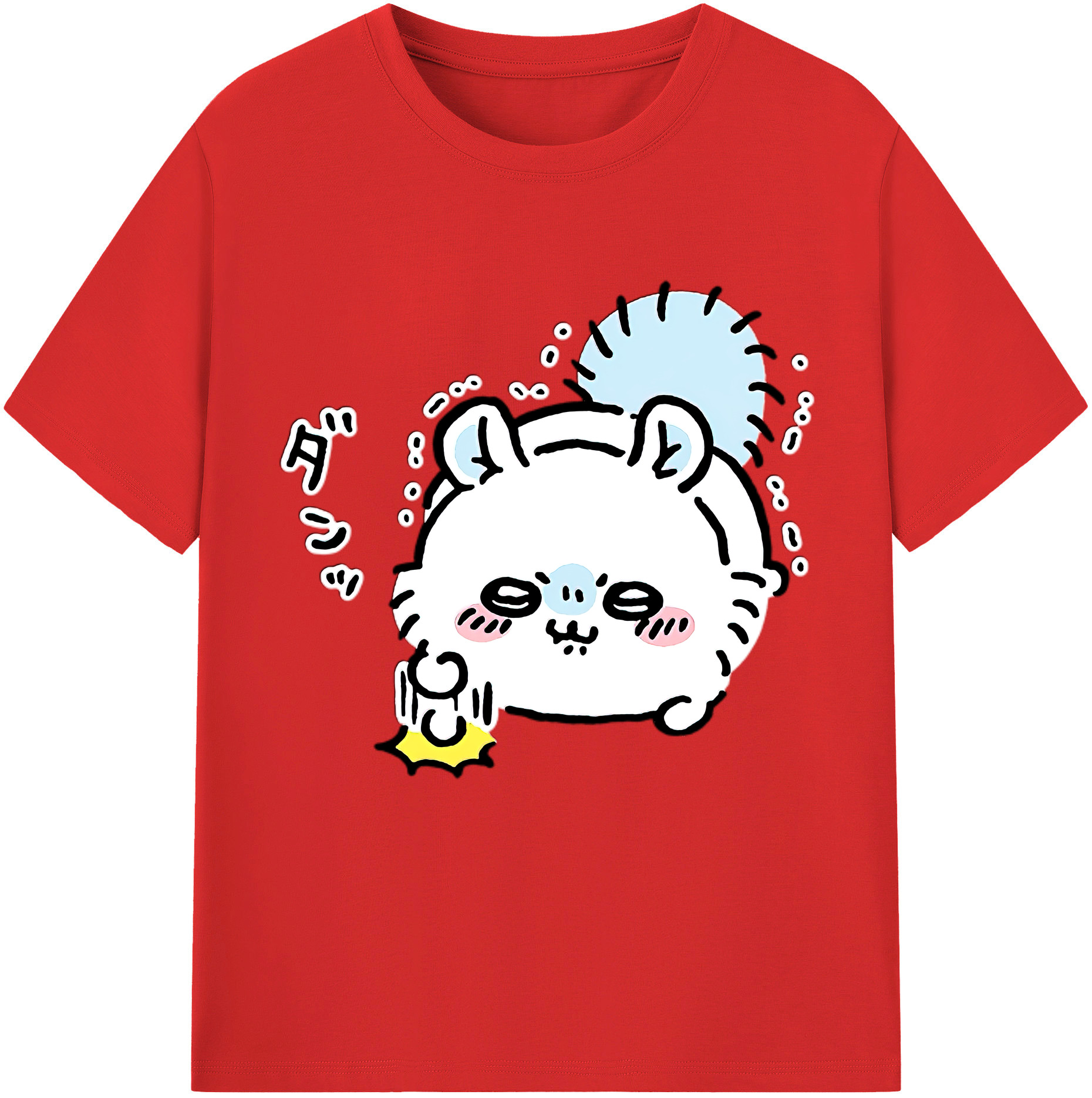（画像用） ちいかわ モモンガ Chii-kawa Momonga レディースカジュアルプリントTシャツ（綿100％）