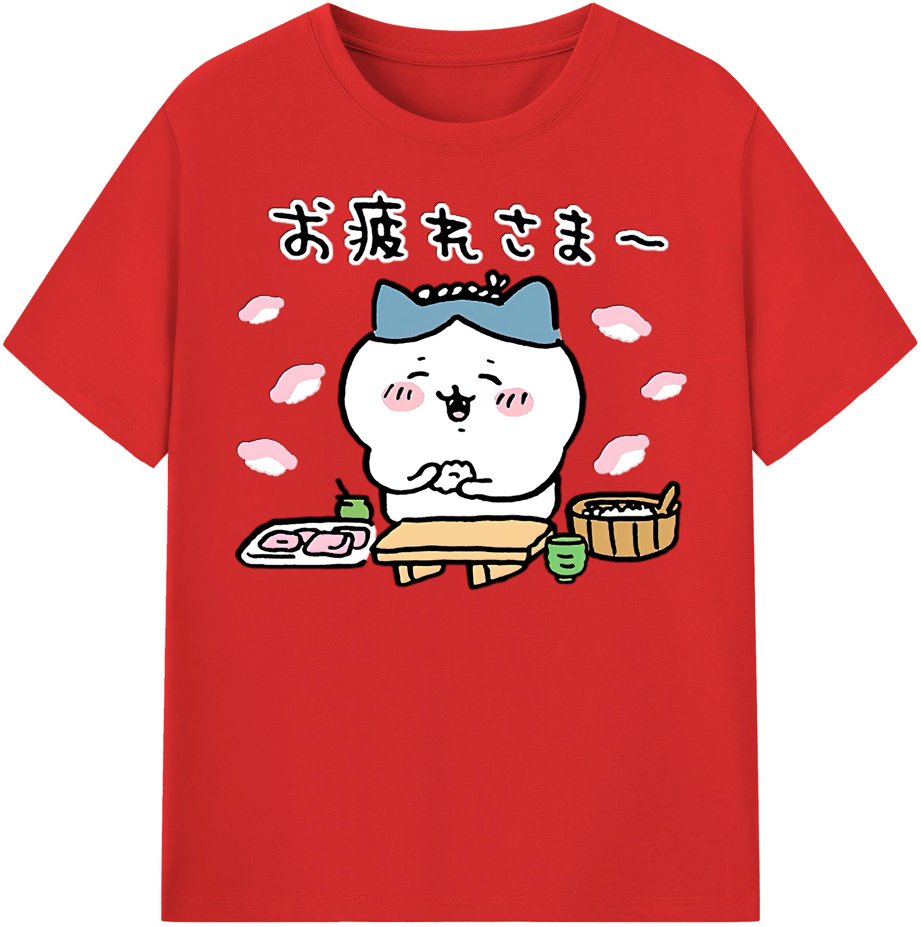 （画像用） ちいかわ ハチワレ Chii-kawa hachiware レディースカジュアルプリントTシャツ（綿100％）
