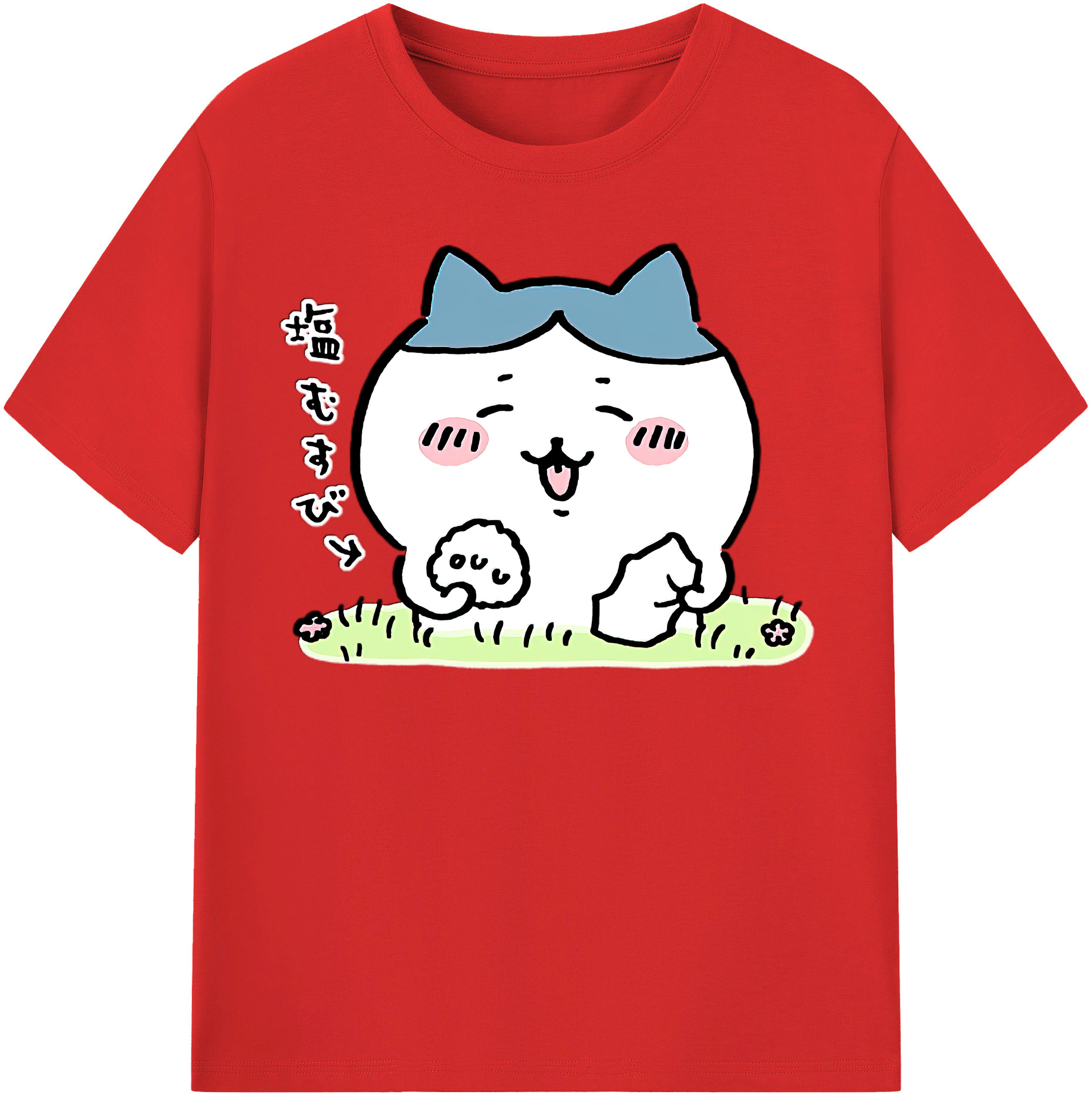 （画像用） ちいかわ ハチワレ Chii-kawa hachiware レディースカジュアルプリントTシャツ（綿100％）
