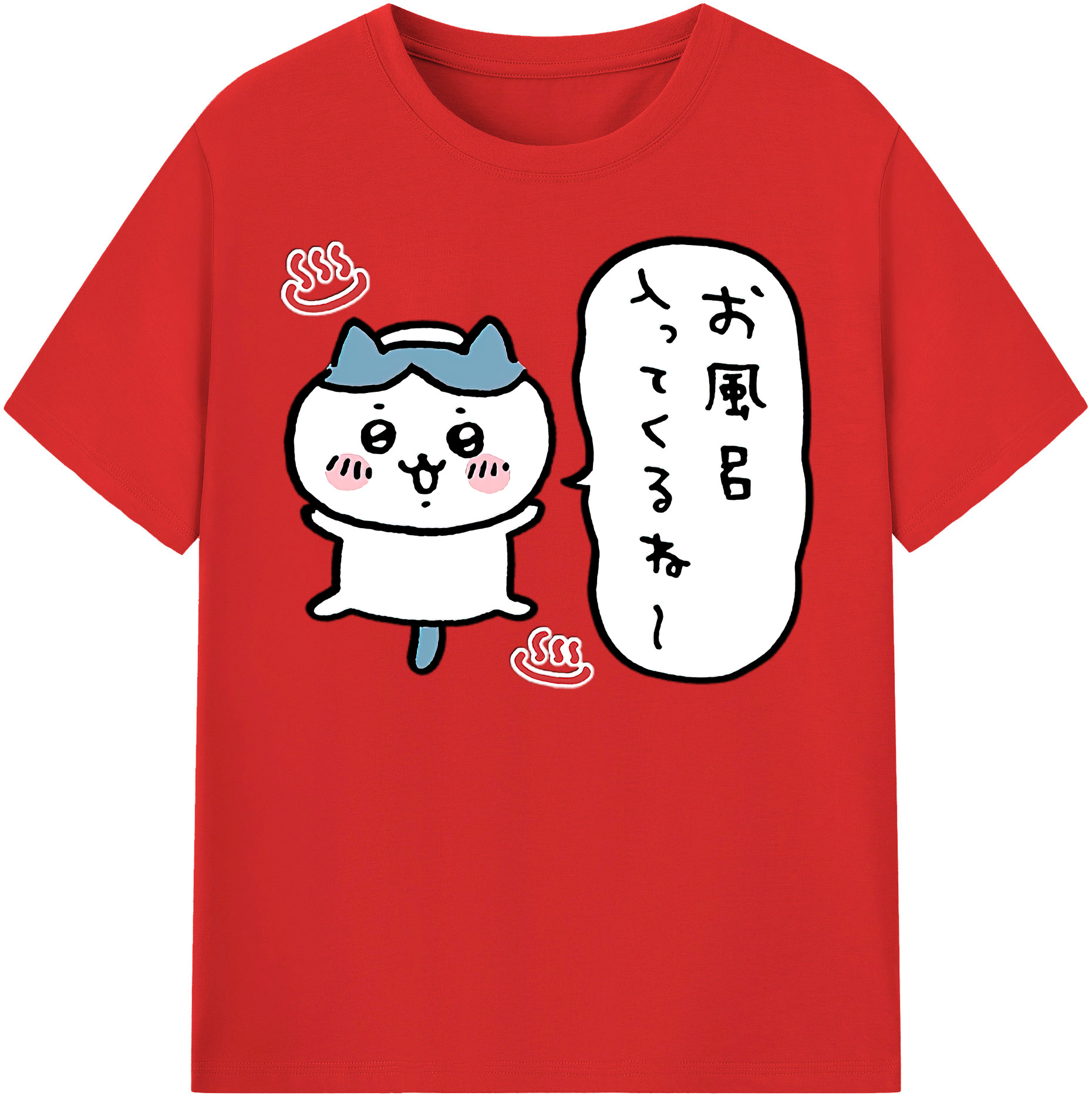 （画像用） ちいかわ ハチワレ Chii-kawa hachiware レディースカジュアルプリントTシャツ（綿100％）