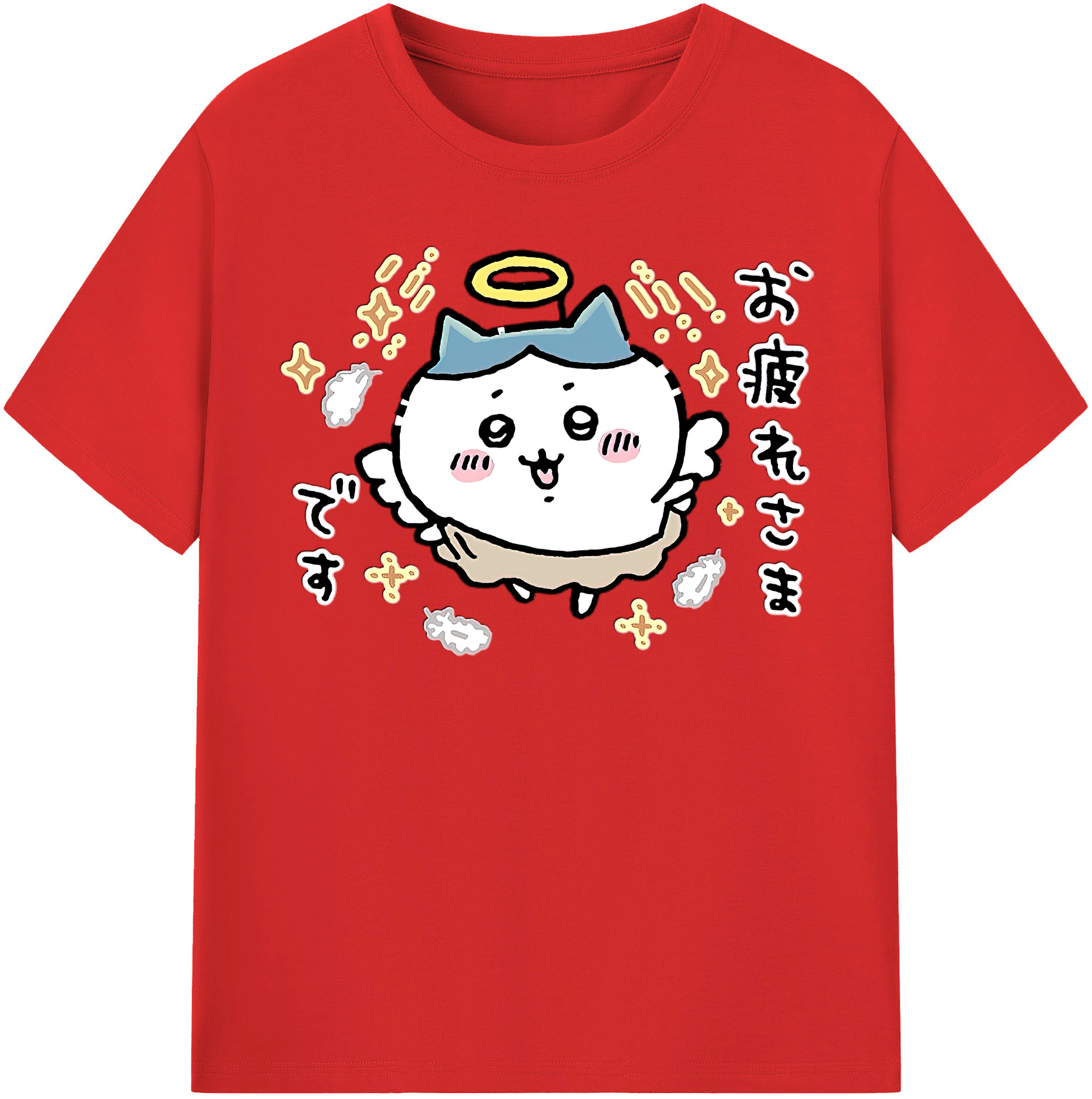 （画像用） ちいかわ ハチワレ Chii-kawa hachiware レディースカジュアルプリントTシャツ（綿100％）