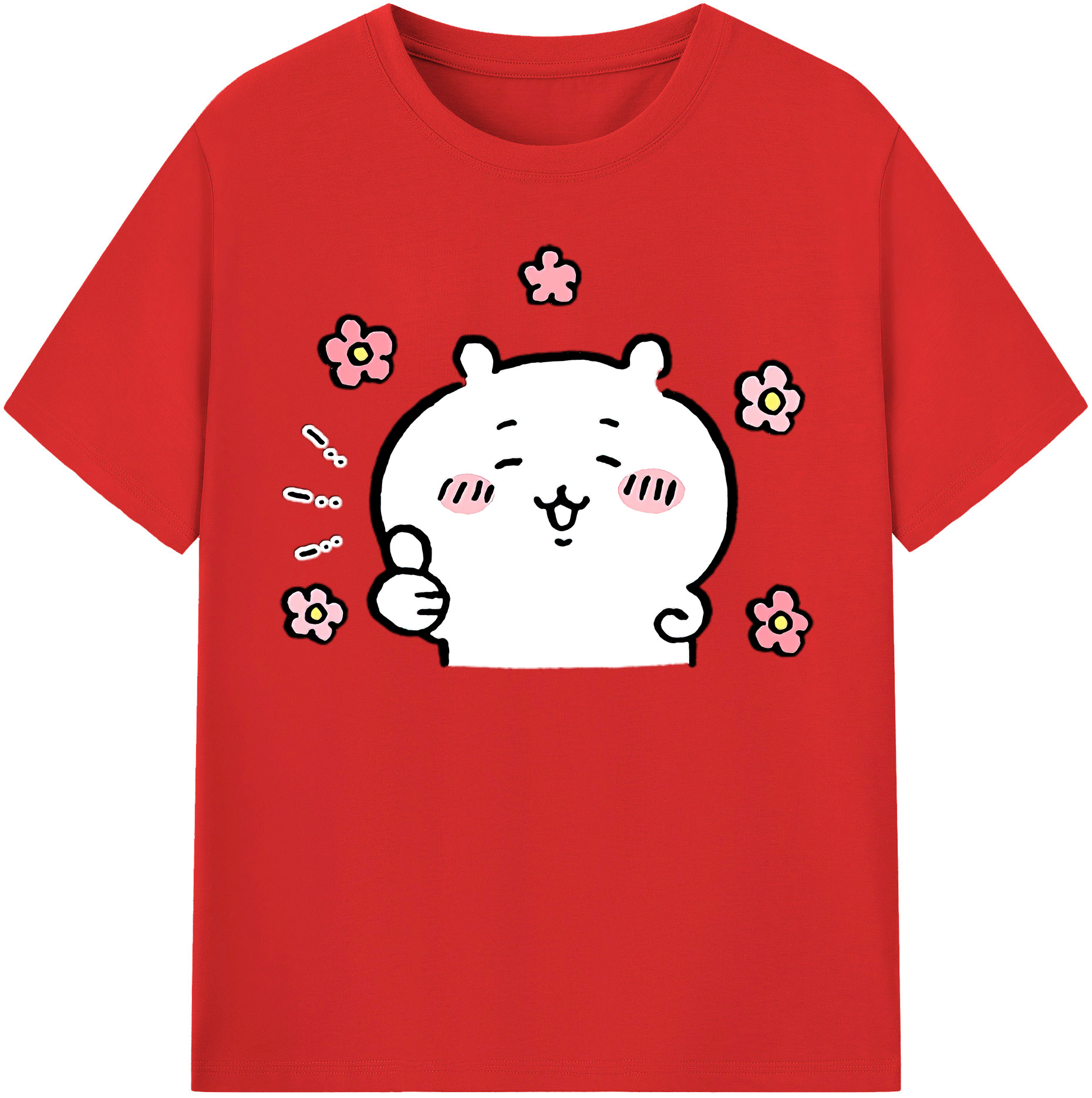 （画像用） ちいかわ ちいかわ Chii-kawa chiikawa レディースカジュアルプリントTシャツ（綿100％）